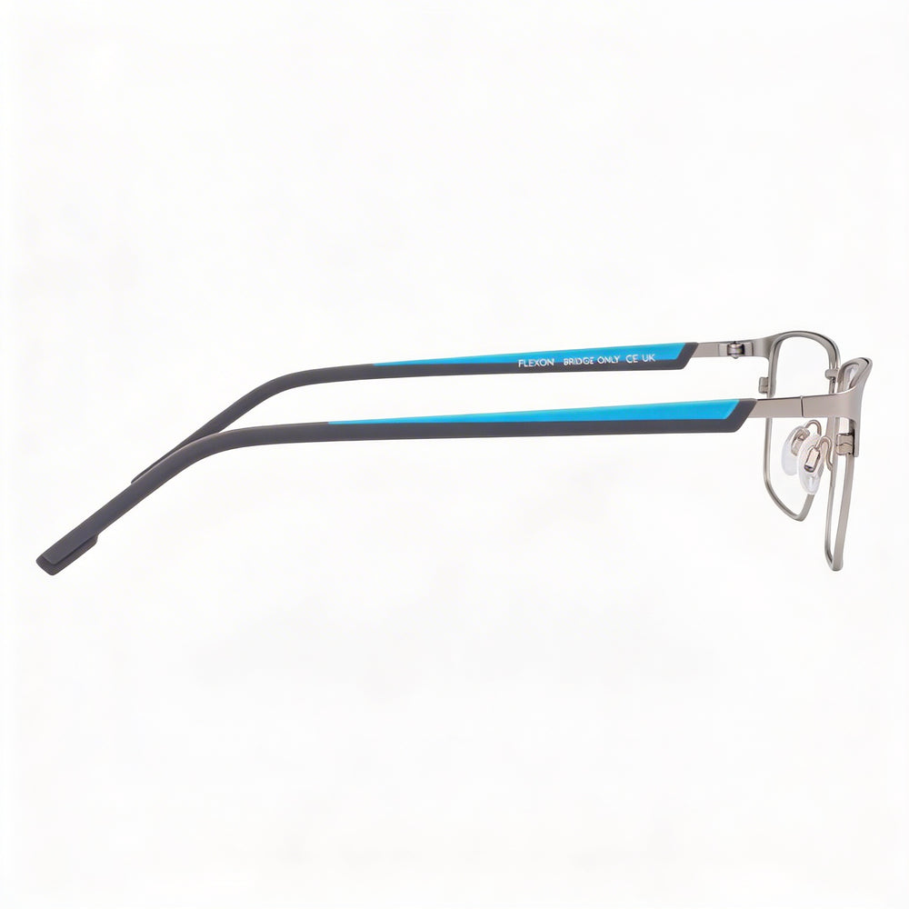 Gafas de acetato Flexon E1154 para hombre, plata satinada, cerúleo 54mm