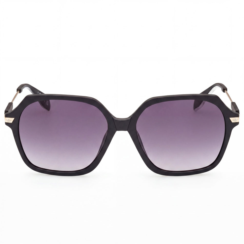 Gafas de sol Adidas Casual de Acetato Negro Mate con Marco Degradado Gris Humo, Lentes Grises con Protección UV, No Polarizadas, 55mm para Mujer