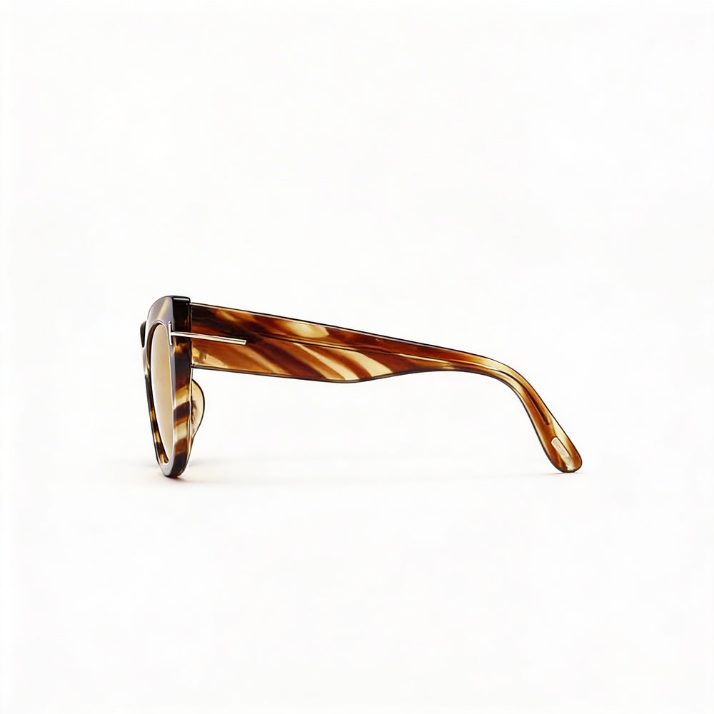 Tom Ford Classic Unisex Polarized Sunglasses Blonde Havana Frame Black Lenses 145-00-21