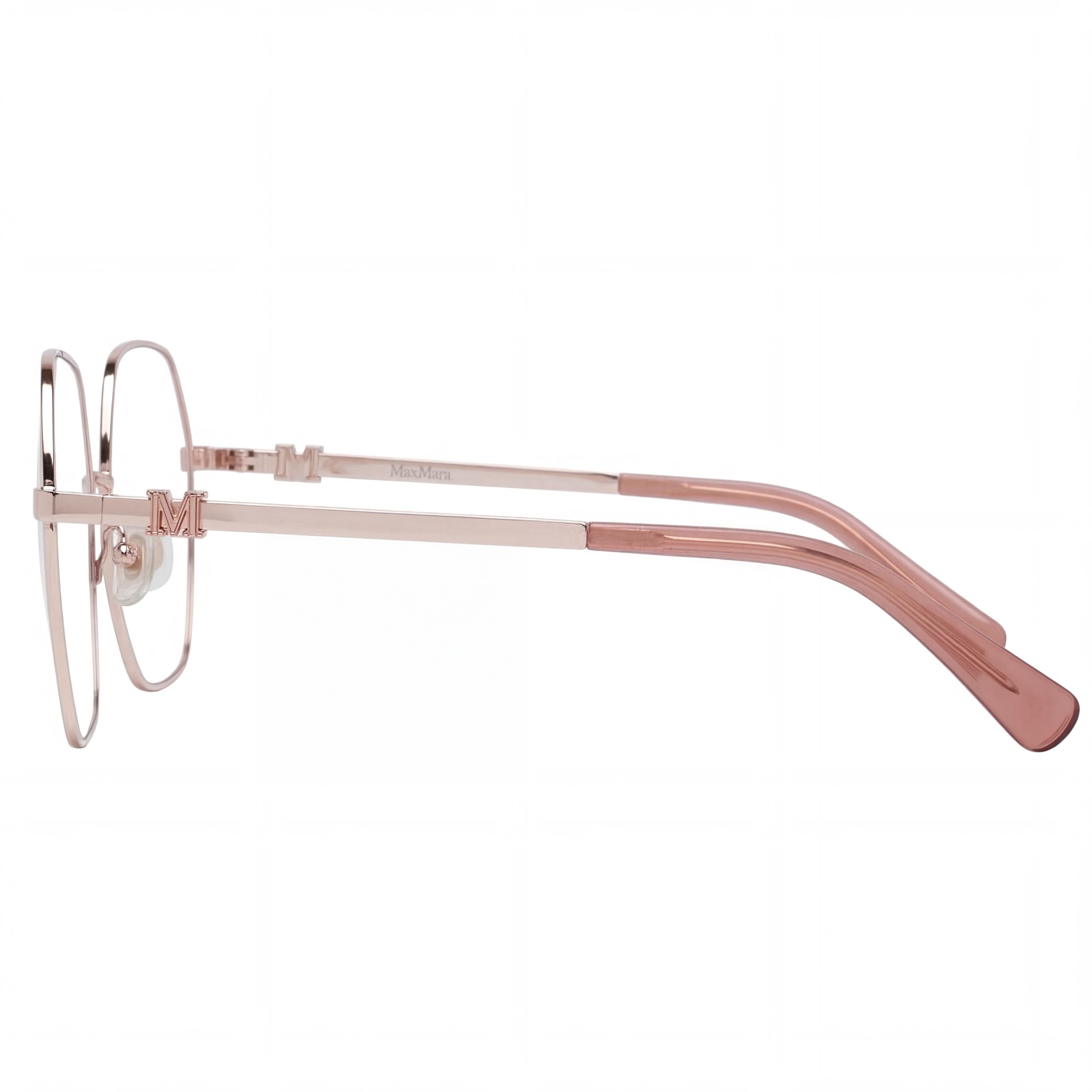 MaxMara Mm5087-d Women's Metal Frame Eyeglasses in Pink Gold & Milky Nude 56mm, Photo 2