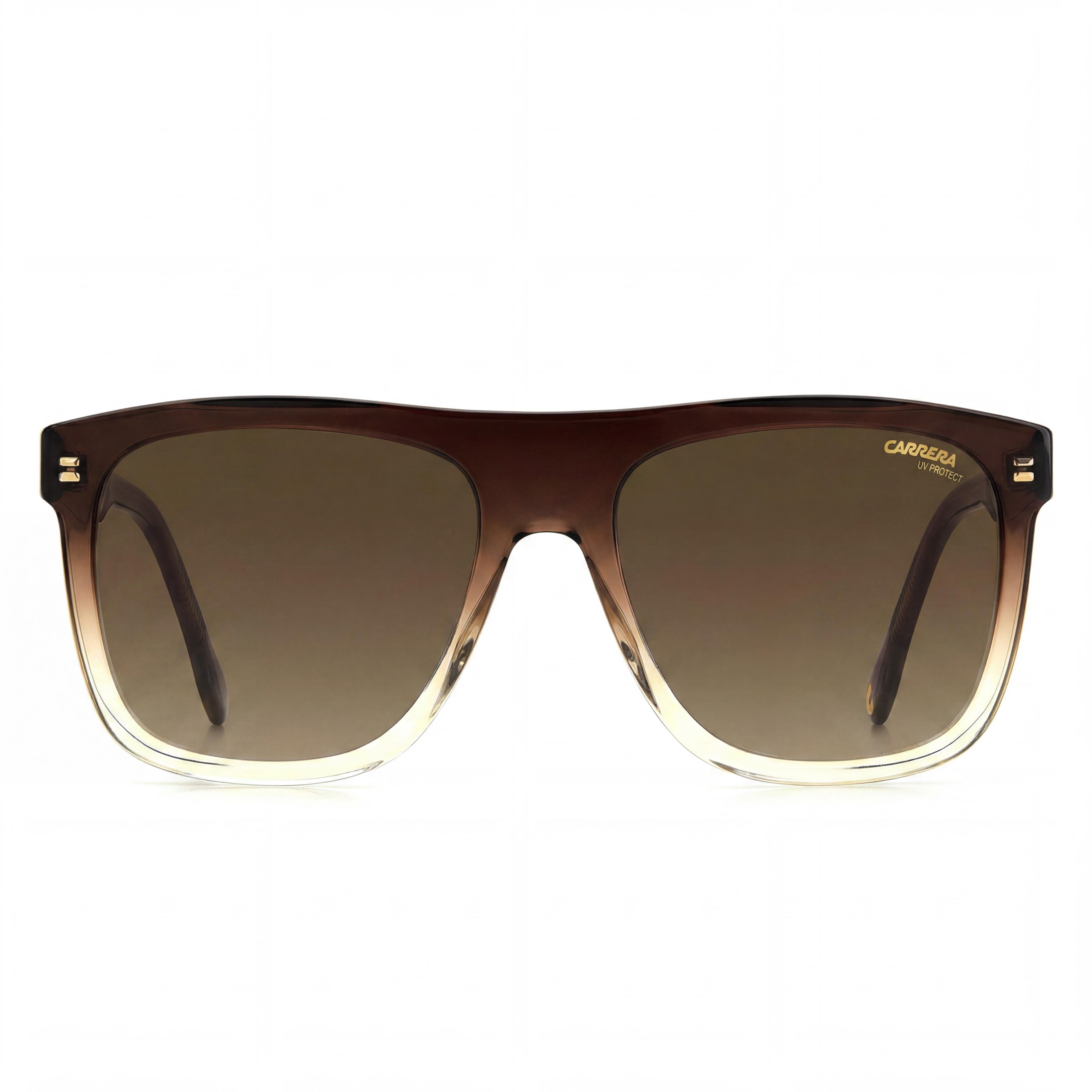 Carrera CARRERA 267/S Men's Transparent Faded Brown Acetate Sunglasses with Gradient Dark Brown Lenses, Good UV Protection, 56mm, Photo 2