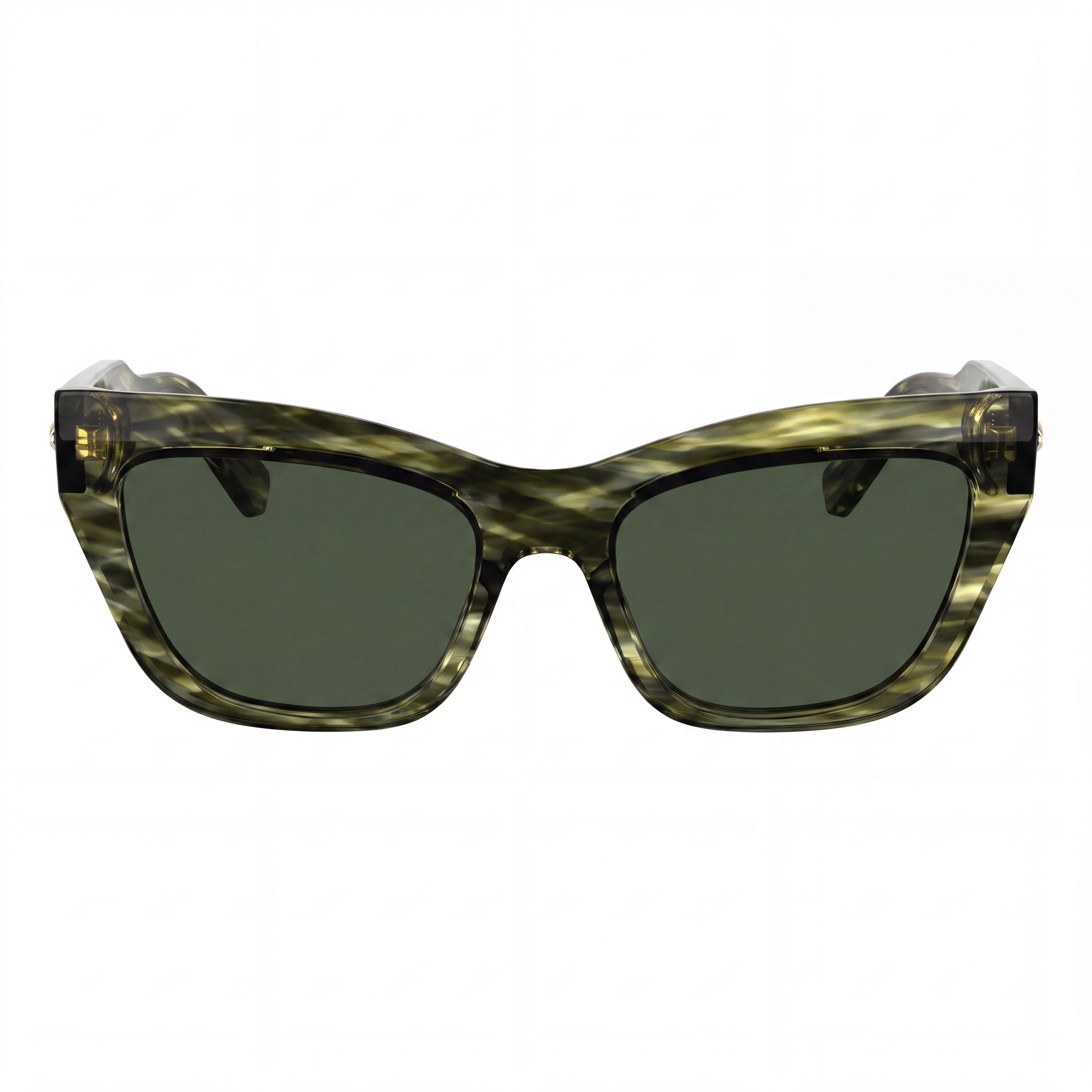 Longchamp Casual Women's Acetate Sunglasses, striped green frame, Grey Non-Polarized UV 400 Lenses, 53mm, Photo 2