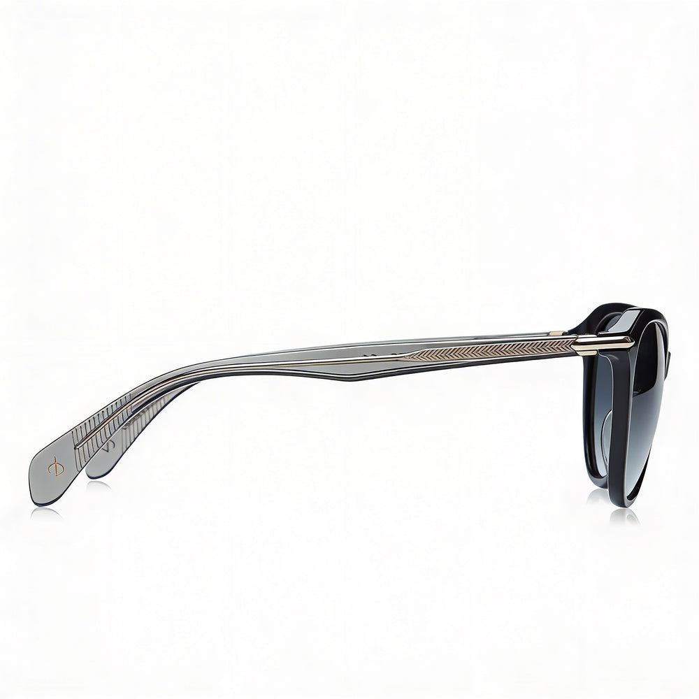 Gafas de sol modernas Rag & Bone para mujer, de acetato negro, con montura completa, estilo ojo de gato y mariposa, con lentes de policarbonato de 55 mm