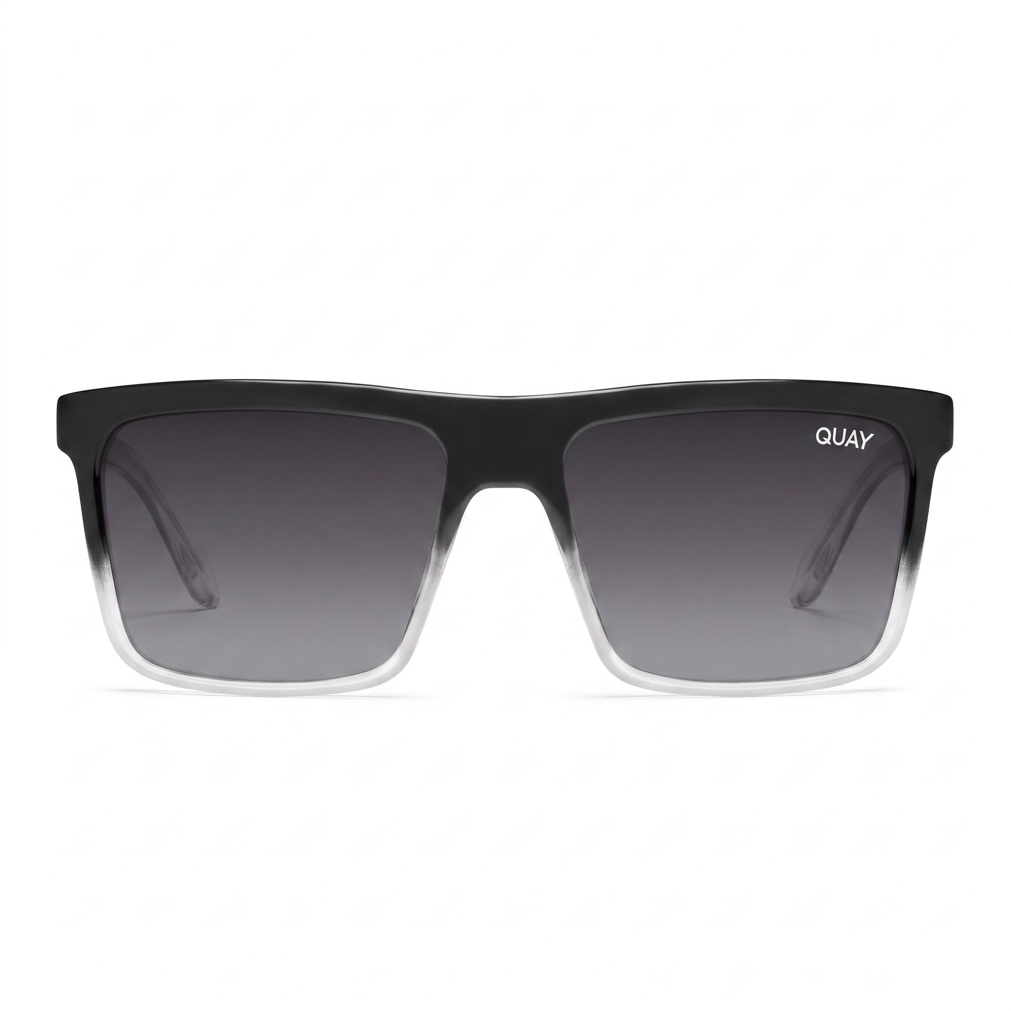 QUAY AUSTRALIA Let It Run Men's Black to Clear Frame Smoke Lens Polarized UV Protection Sunglasses, Photo 2