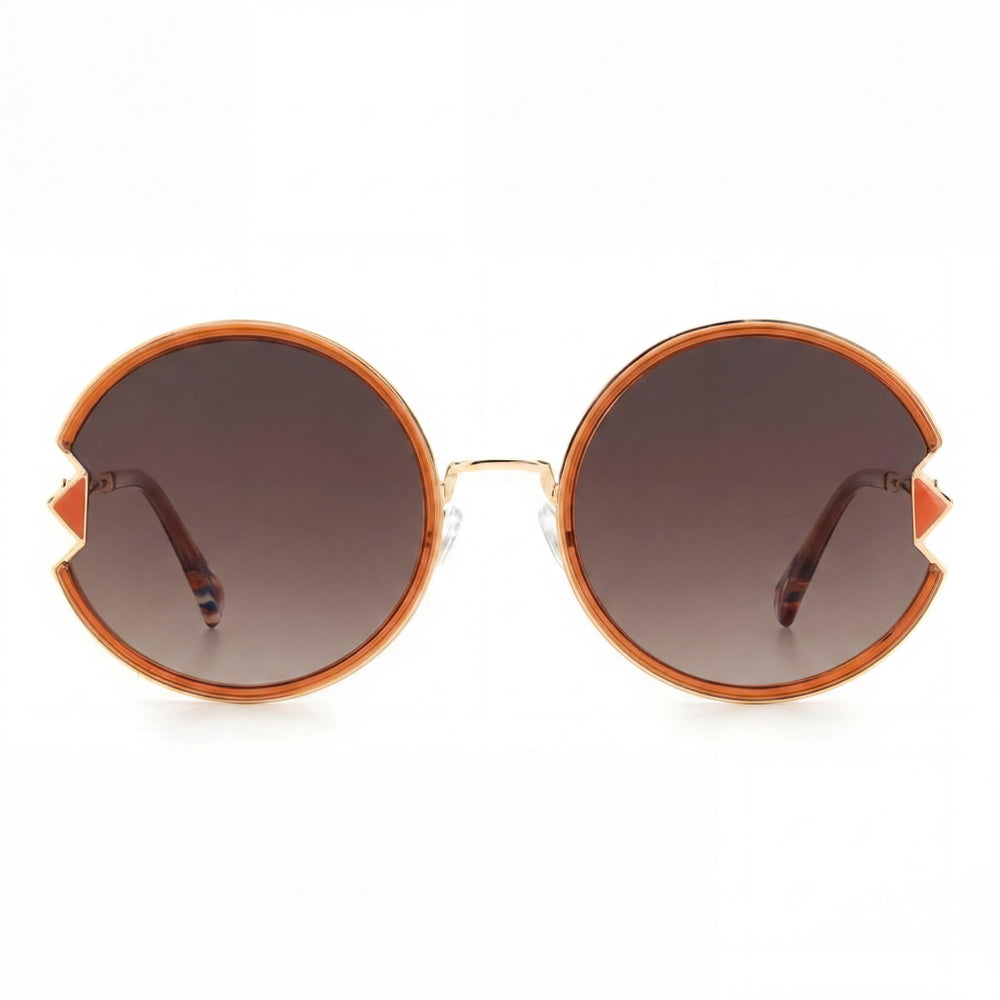 Missoni Classic Women's Stainless Steel Frame Brown Polycarbonate Lens UV Protection Sunglasses 59mm