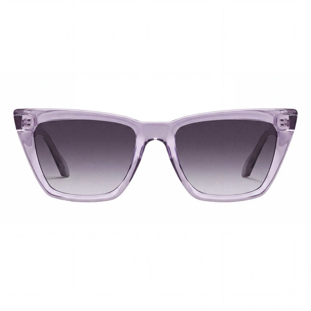 QUAY AUSTRALIA CALL THE SHOTS Women's Cat Eye Sunglasses, Sweet Pea Frame, Smoke Lenses, UV Protection, Non-Polarized 145mm