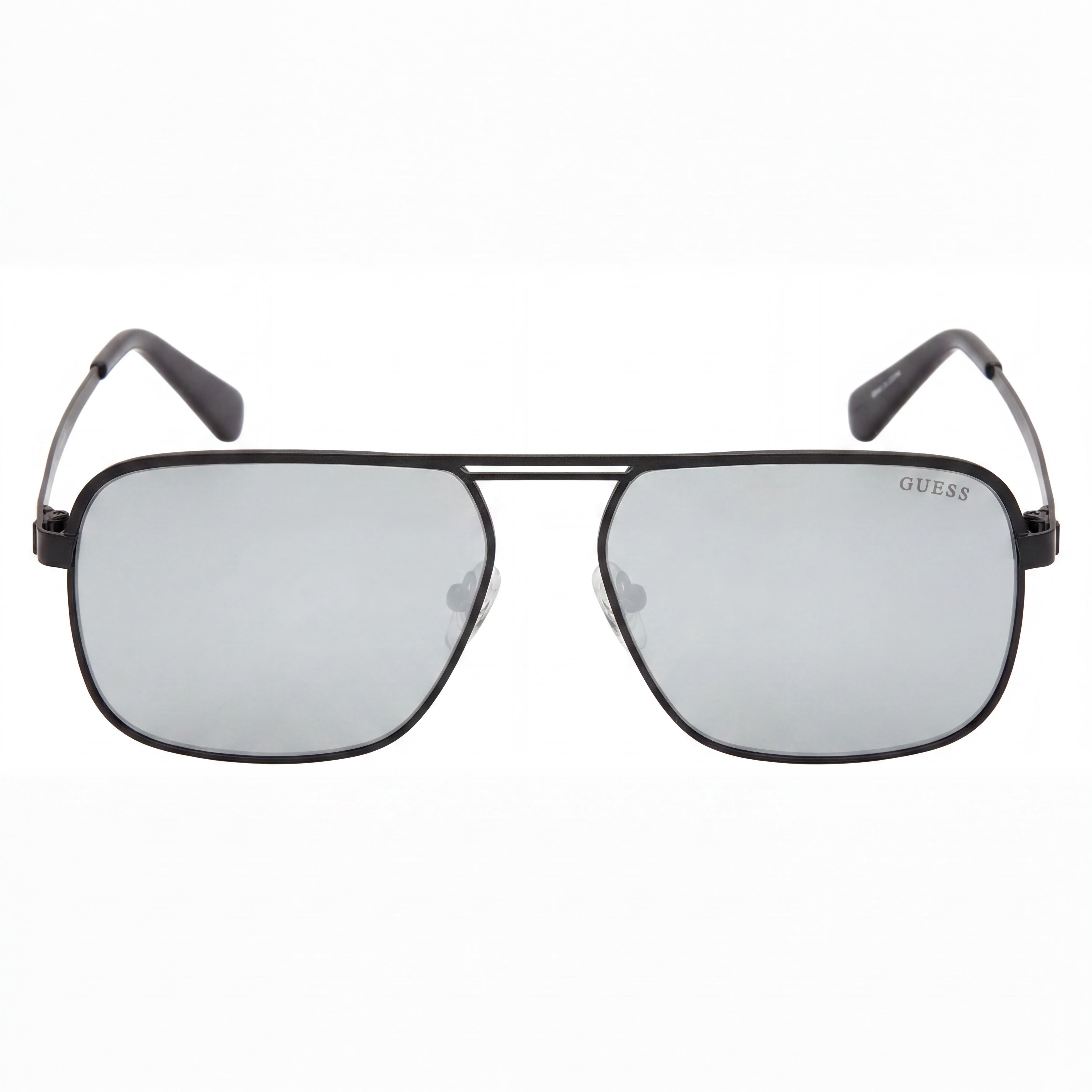 Gafas de sol GUESS clásicas de metal para hombre con protección UV, negro mate con lentes degradadas grises de 58 mm, Photo 2