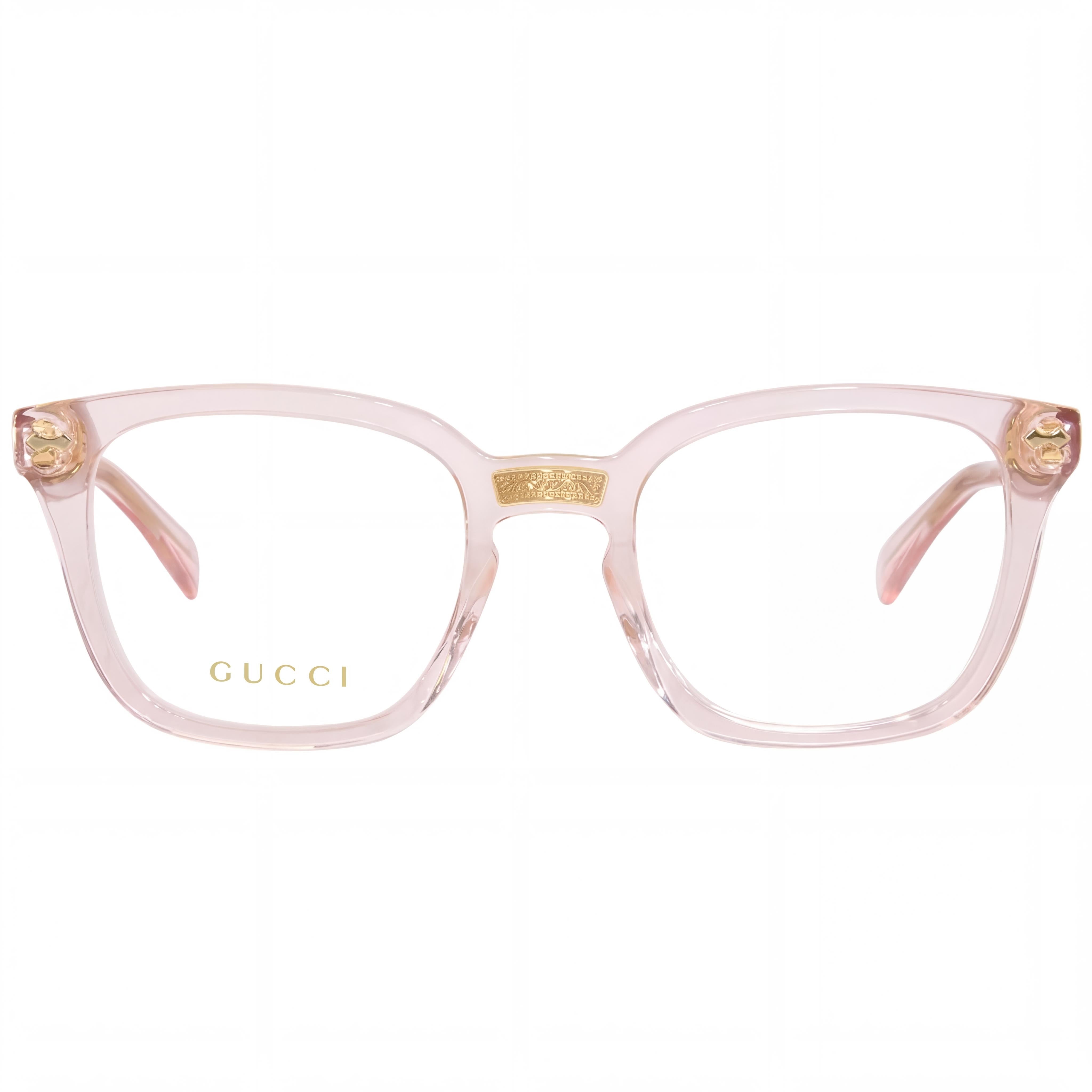 Gafas graduadas cuadradas Gucci GG0184O para mujer, montura de plástico rosa transparente de 50 mm, Photo 2