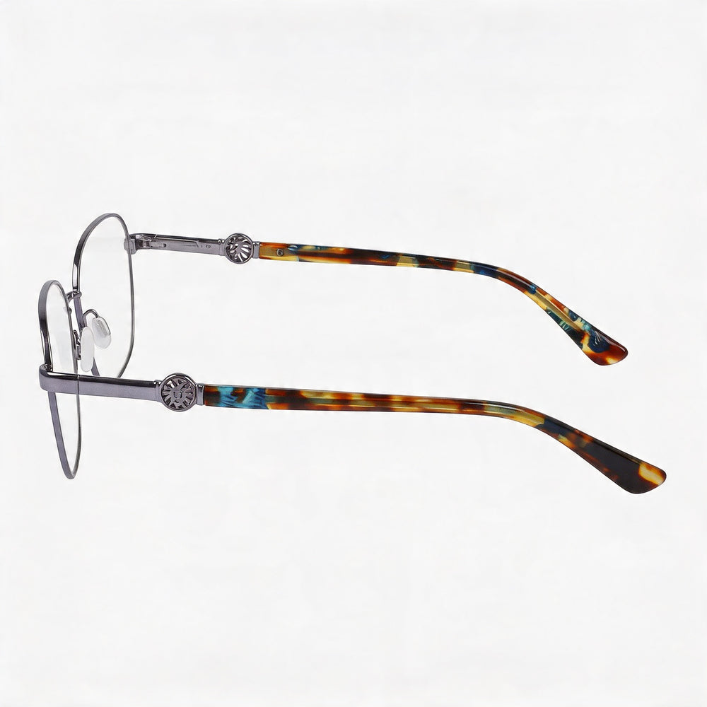 Gafas para hombre Anne Klein Ak5103 con montura de metal color pizarra, lentes transparentes de policarbonato, 52 mm