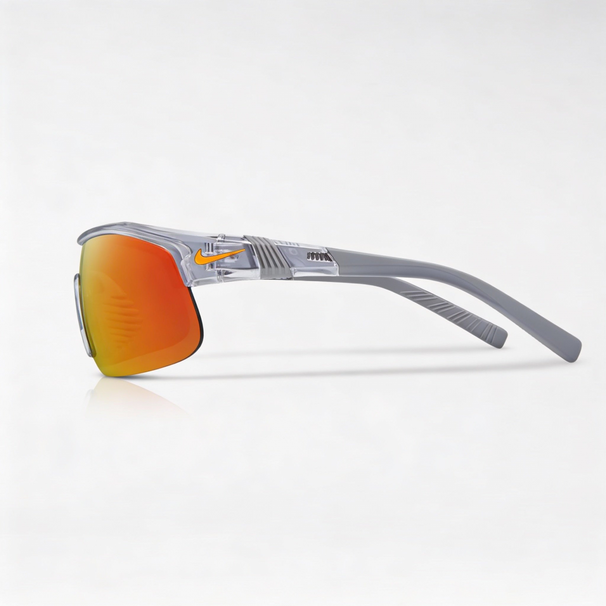 Nike Modern Men's Non-Polarized UV Mirrored Plastic Frame Sunglasses 58mm Wolf Grey/Orange Mirror, Photo 3