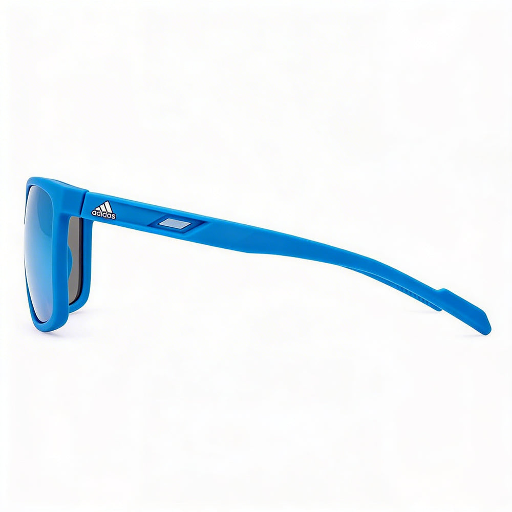 Adidas Gafas de sol inyectadas para hombre Plástico inyectado Montura azul Lentes de espejo azules 60mm Protección UV Sin polarizar