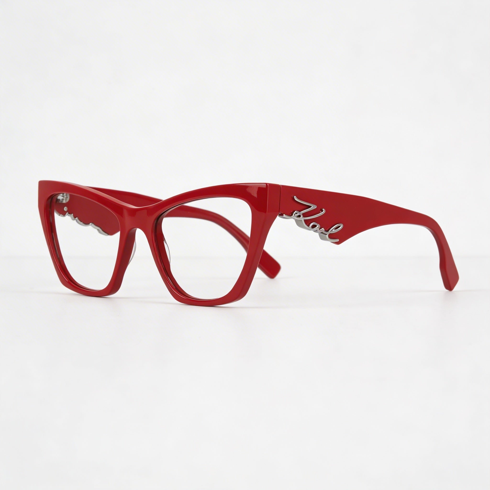 Gafas Casuales de Mujer KARL LAGERFELD con Montura de Acetato Rojo y Cristales de Plástico Transparente 54-19-140, Photo 3