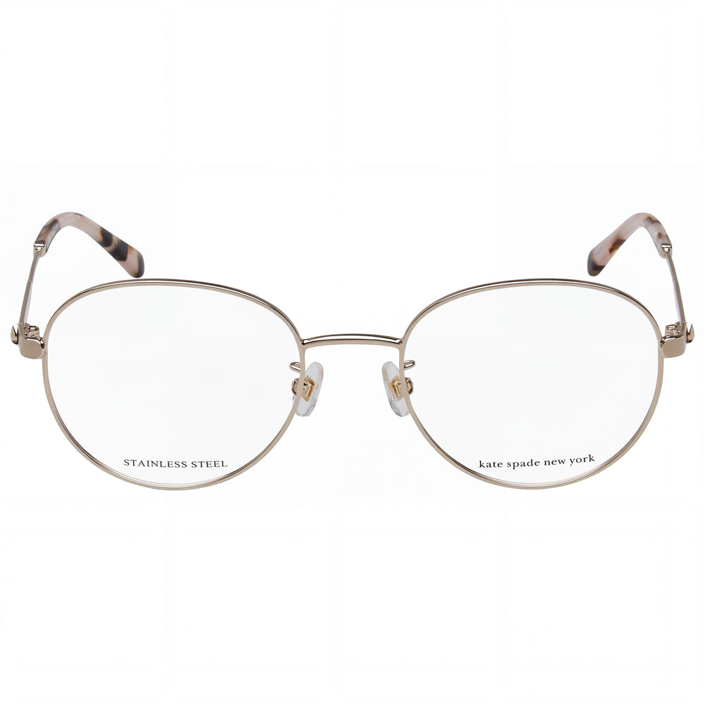 kate spade new york Jalisia/F Gafas de sol para mujer de acero inoxidable, marco dorado, habana rosa, ancho de lente 52 mm