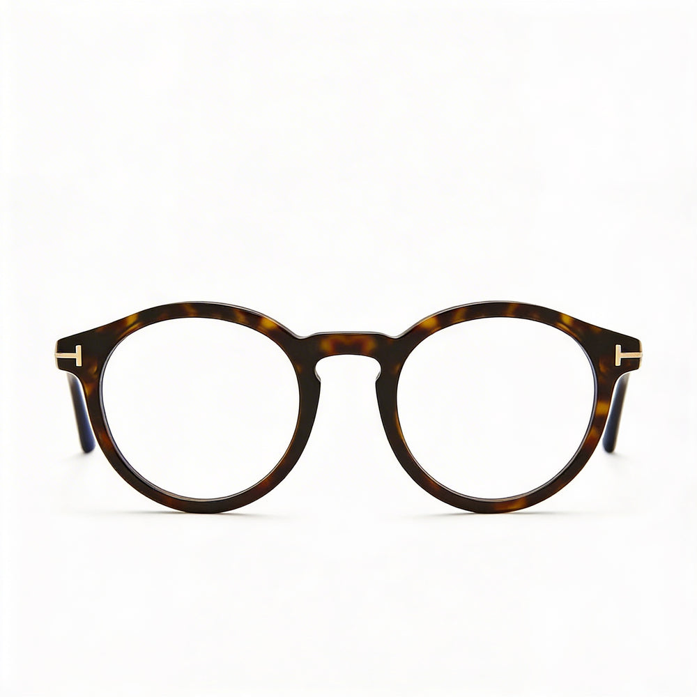 Tom Ford FT5076 Gafas para mujer de acetato moderno amarillas con detalles verdes 53-18-135