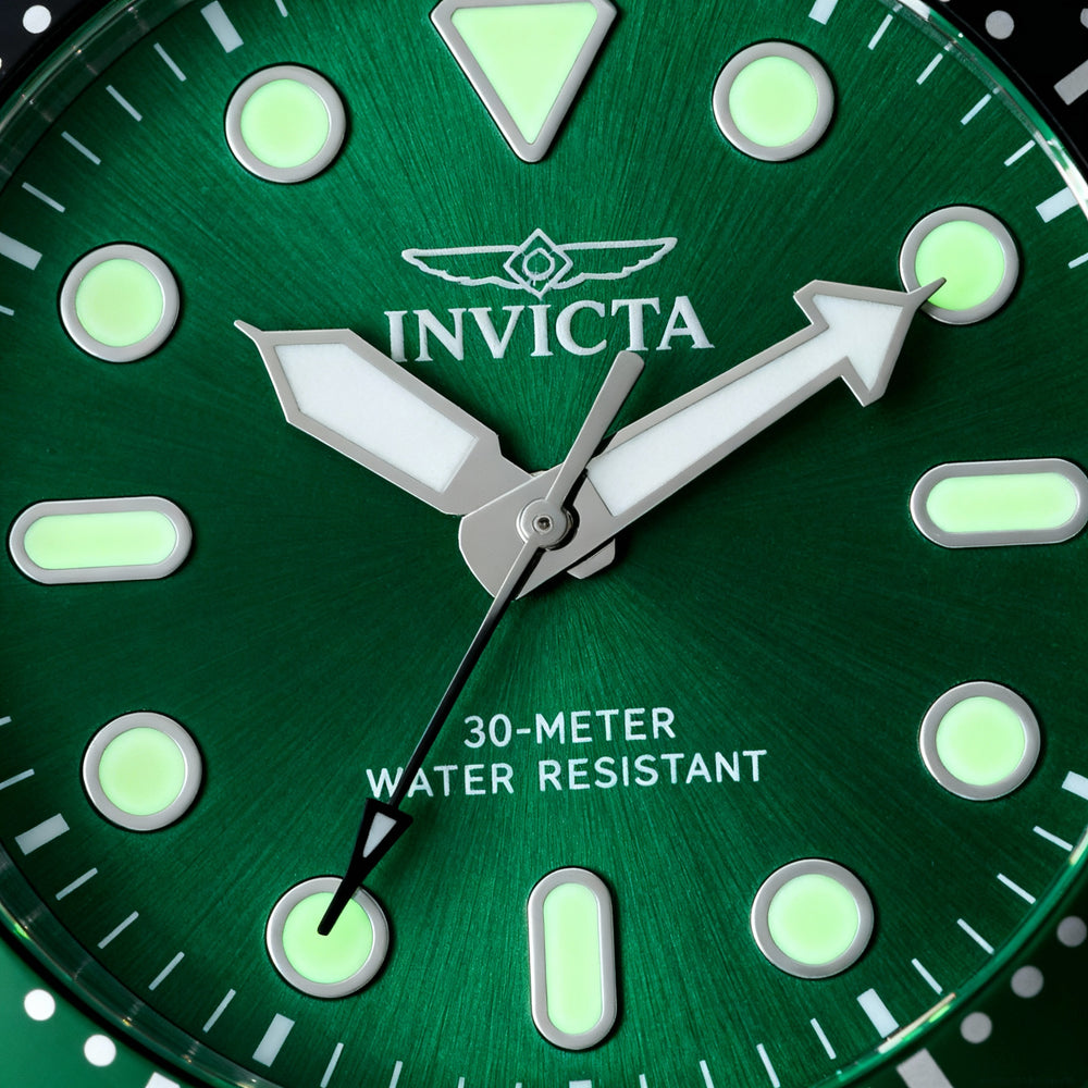 Reloj Invicta Pro Diver 47220 para hombre, de acero inoxidable, color plata, verde y negro, resistente al agua, de cuarzo, 48 mm