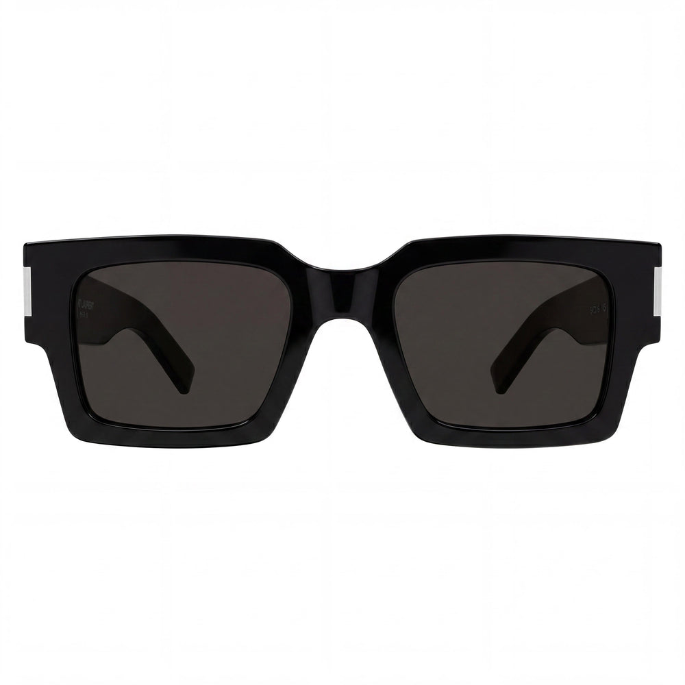 Gafas de sol unisex Yves Saint Laurent SL 572-001 de acetato reciclado negro y gris cristal de 50 mm con protección UV