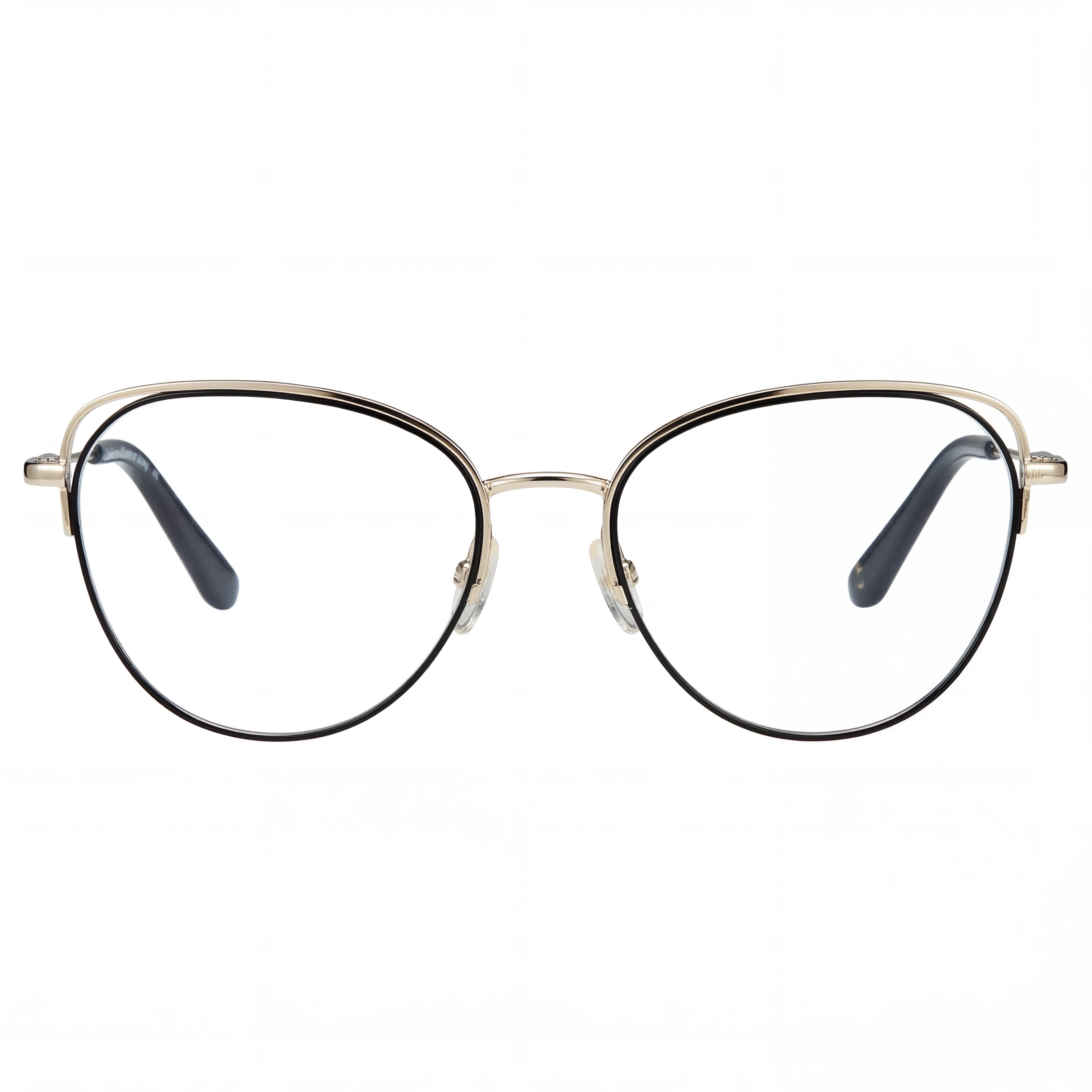 Gafas Juicy Couture JU 200/G para mujer, estilo ojo de gato, de acero inoxidable, color dorado y negro, con lentes de policarbonato (52-17-135 mm), Photo 2