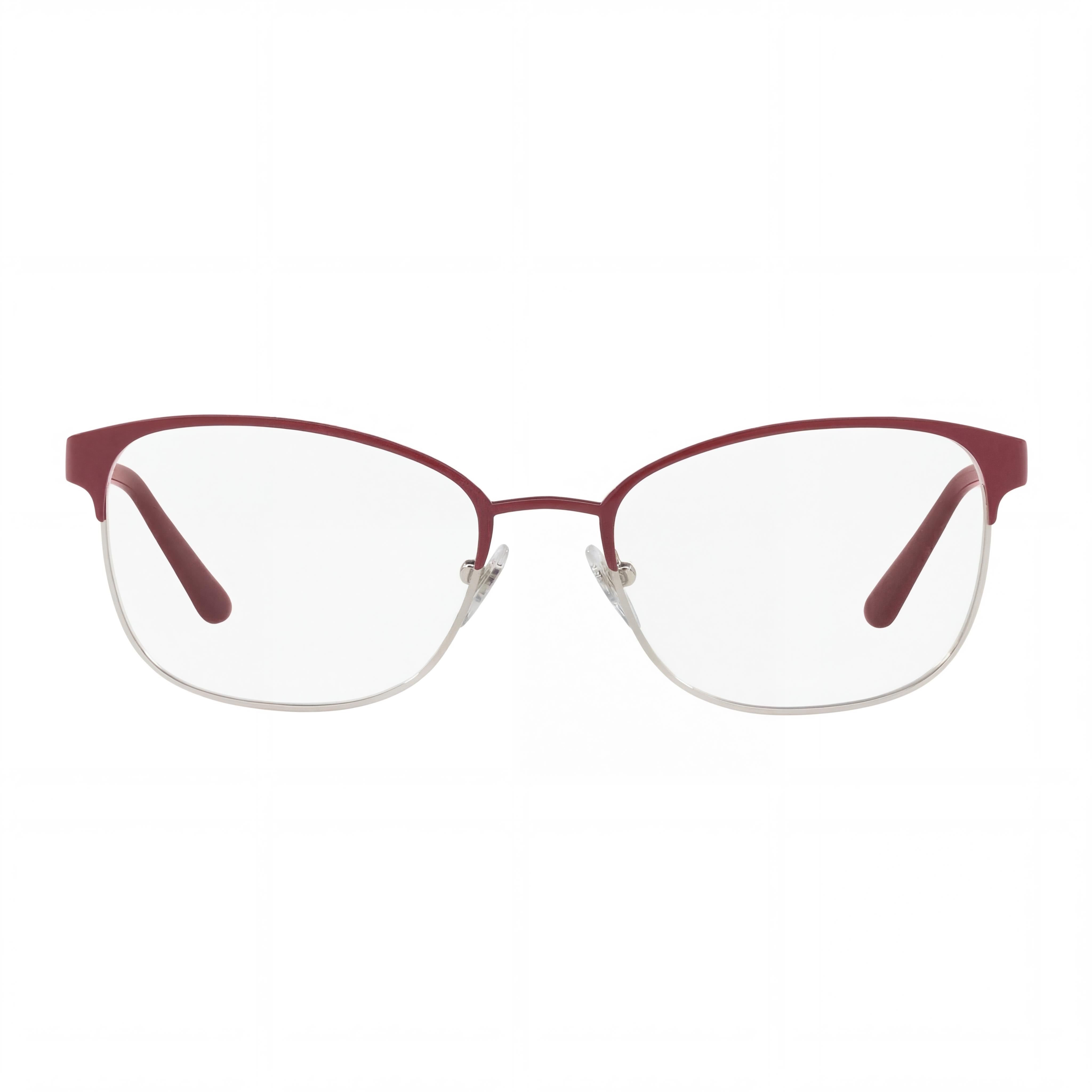Montura de gafas Vogue Eyewear Vo4072 de metal rectangular para mujer, color rojo oscuro y plateado, ancho de lente: 52 mm, Photo 2