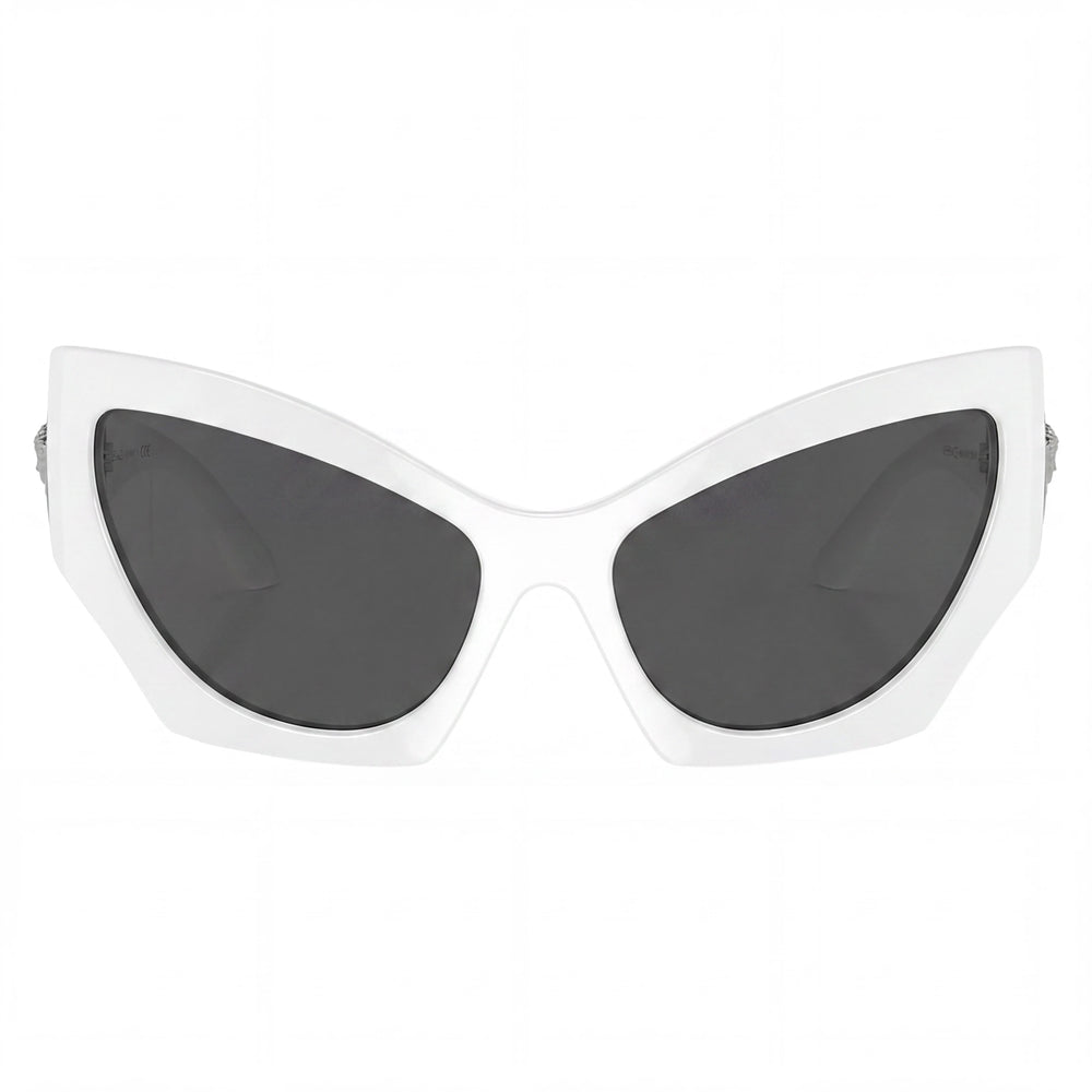 Gafas de sol Versace Classic de acetato para mujer, montura blanca, lentes grises no polarizadas, talla 60-16-125