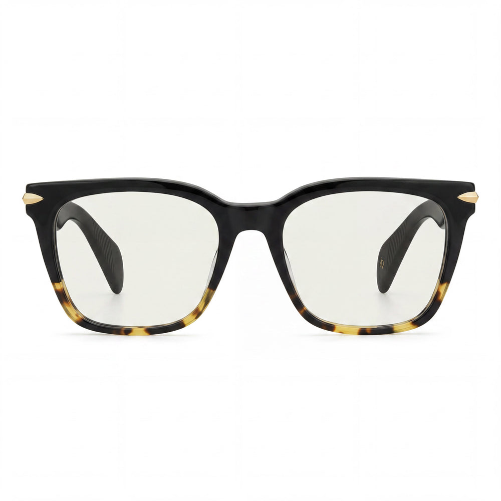 Montura de gafas Rag & Bone Rnb 3015 para mujer de acetato negro con lentes transparentes, ancho de lente 52 mm, puente 17 mm, patilla 140 mm