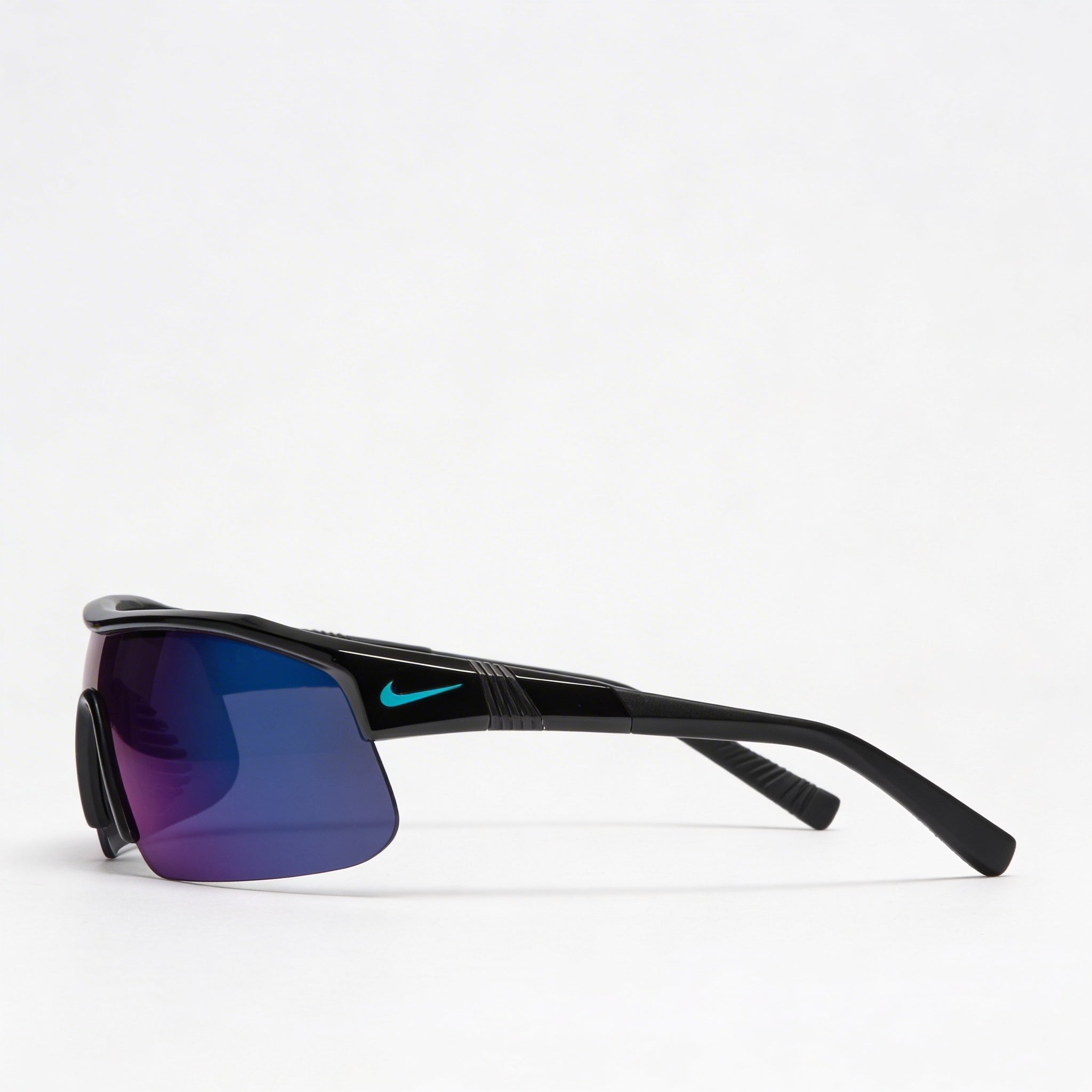Nike Comtemporary Men's Plastic Sunglasses, Black/Blue Mirror with Vented Nose Bridge & UV Protection, Photo 3
