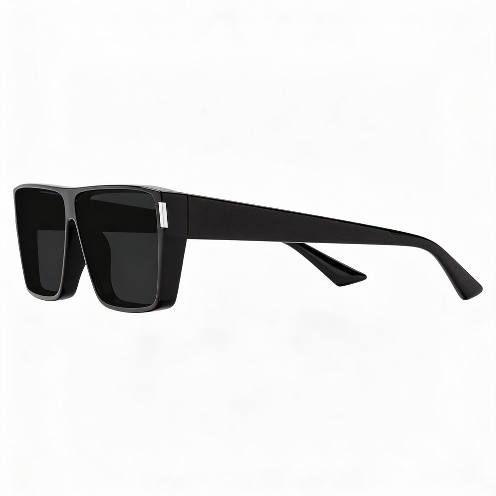 Gafas de sol unisex Yves Saint Laurent SL 757 001 de acetato negro, rectangulares, no polarizadas, 100 % UV, gris oscuro, 64 mm