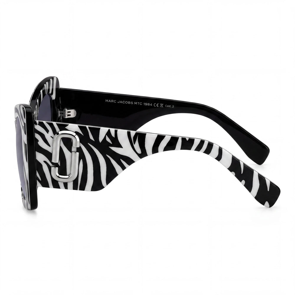 Marc Jacobs Classic Women's Black and White Pattern Plastic Frame Pattern Black White Lens Non-Polarized Sunglasses 52mm