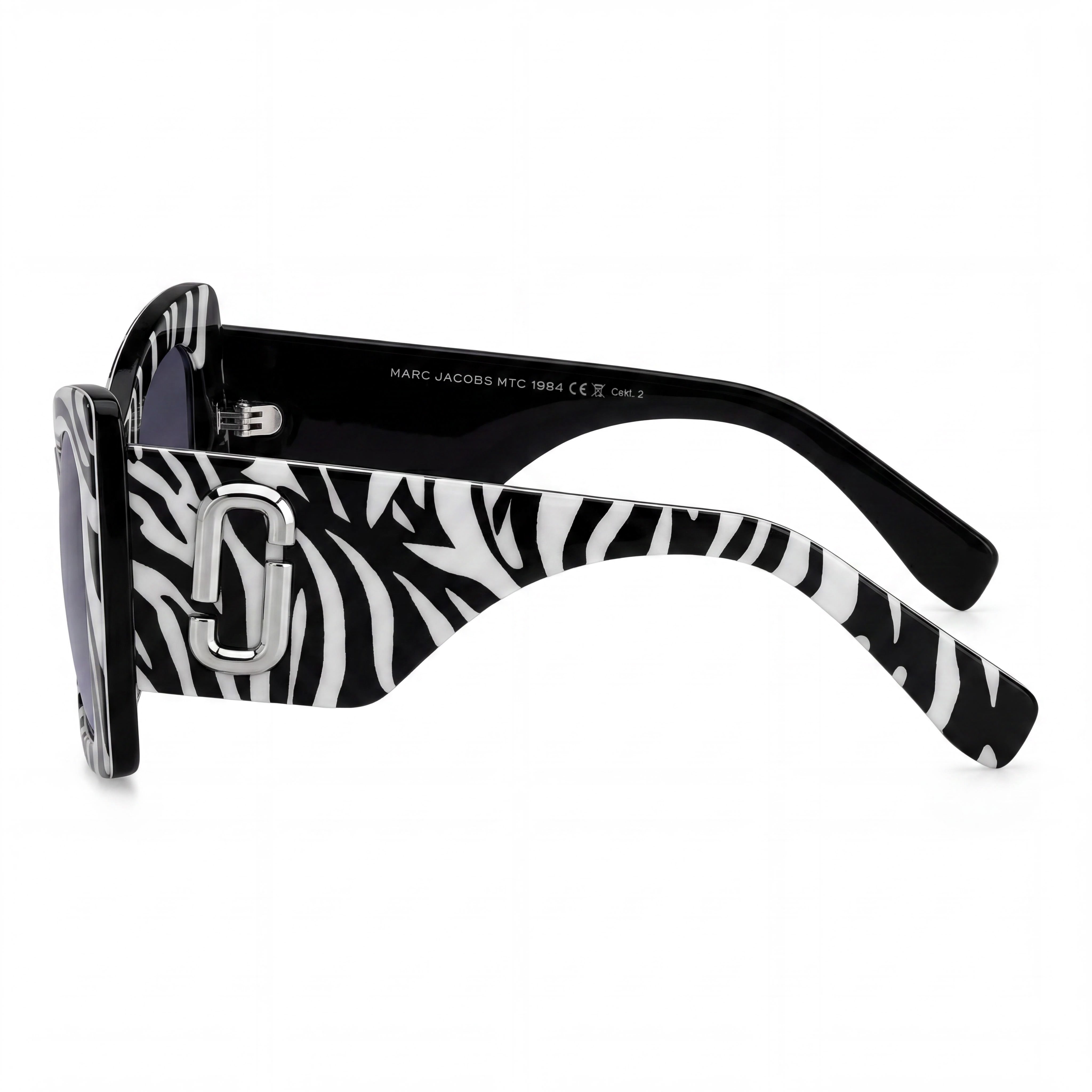 Marc Jacobs Classic Women's Black and White Pattern Plastic Frame Pattern Black White Lens Non-Polarized Sunglasses 52mm, Photo 3