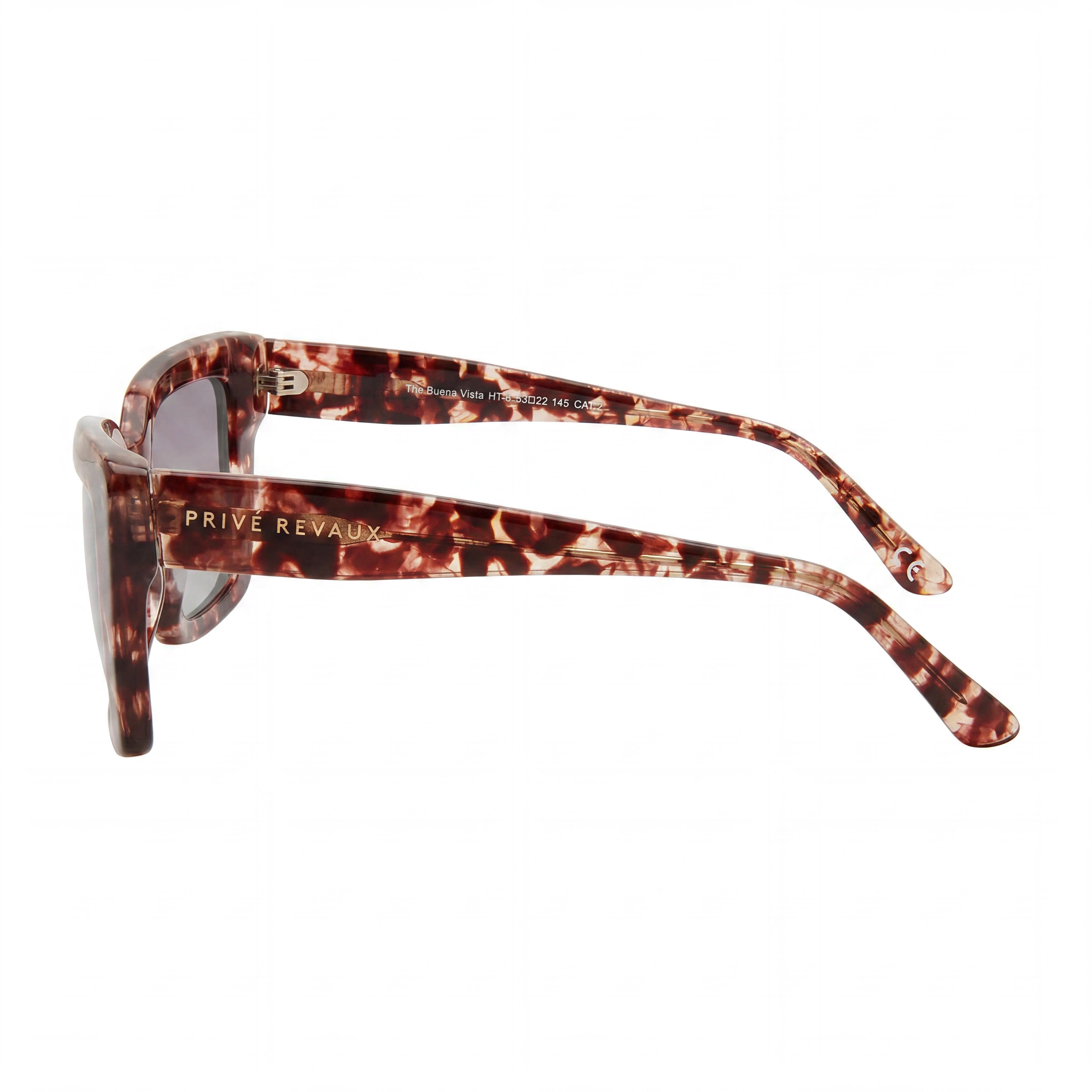 PRIVÉ REVAUX Classic Unisex Sunglasses with Blush Tort Frame, Nude Havana Lenses, UV Protection, 50mm, Photo 3