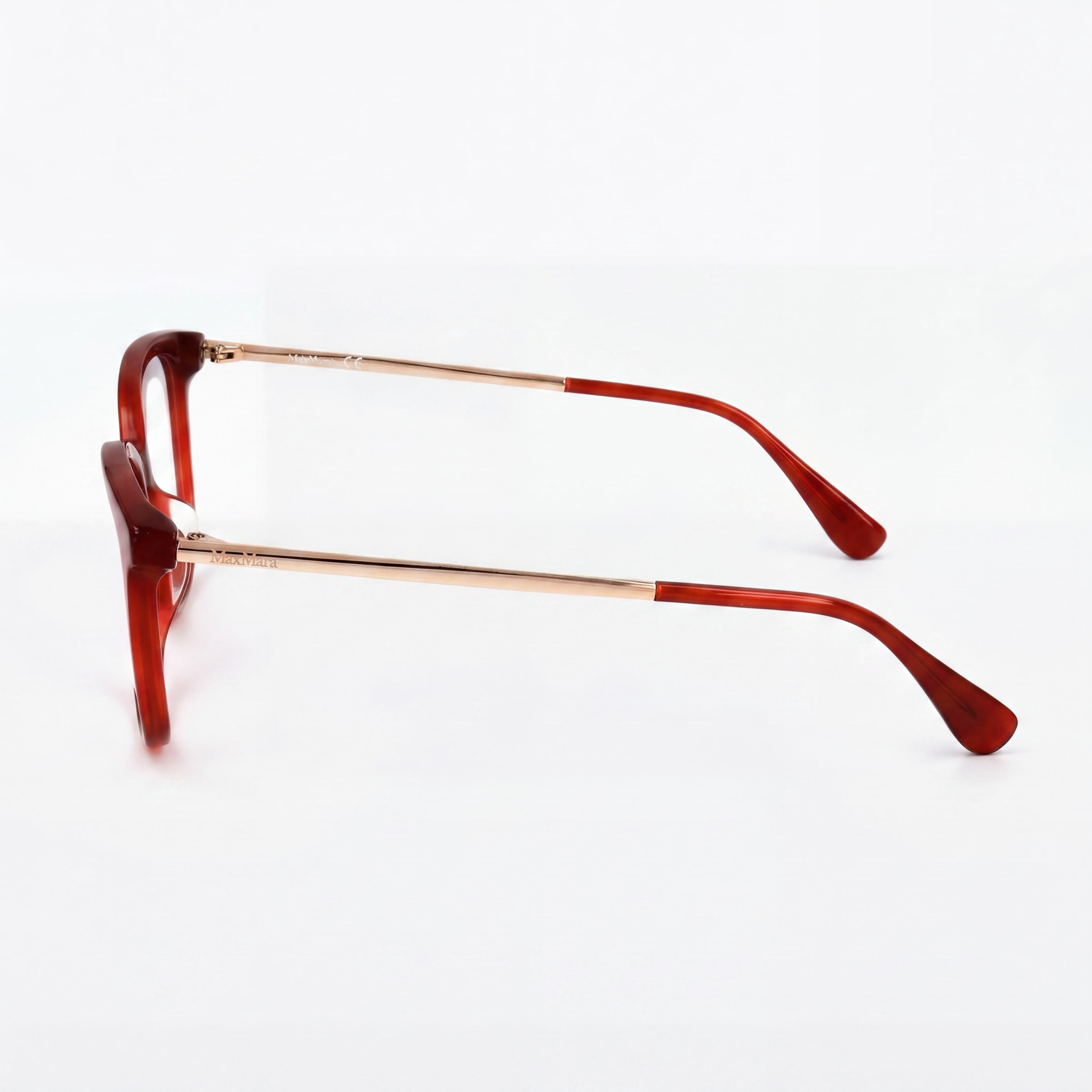 MaxMara Casual Men's Acetate Shiny Red Non Transparent Lens Eyeglasses 54-16-145, Photo 2