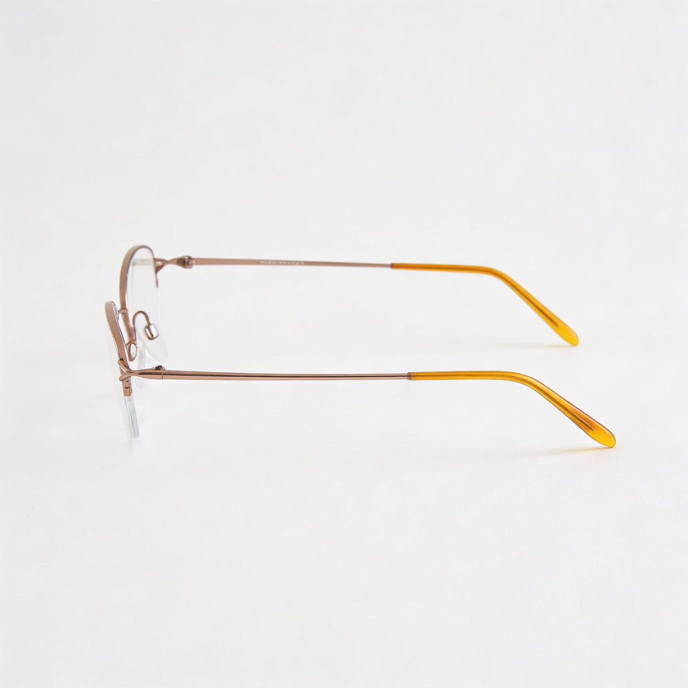 Flexon 635 Unisex Metal Optical Frames, Camel Blush, Clear Demo Lenses, Prescription Ready 53-18