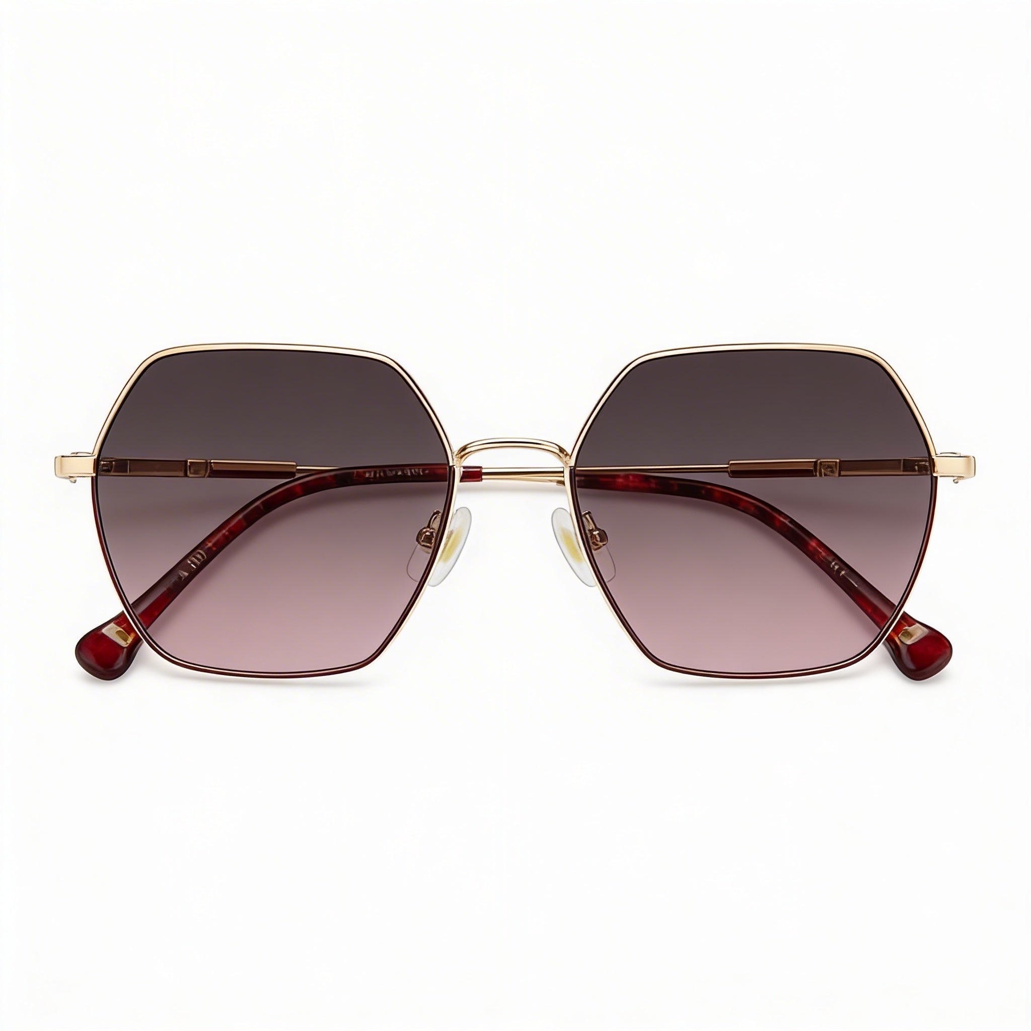 Gafas de sol de policarbonato con protección UV Carolina Herrera Essential para mujer, ligeras, de metal dorado y burdeos, 55 mm, Photo 3