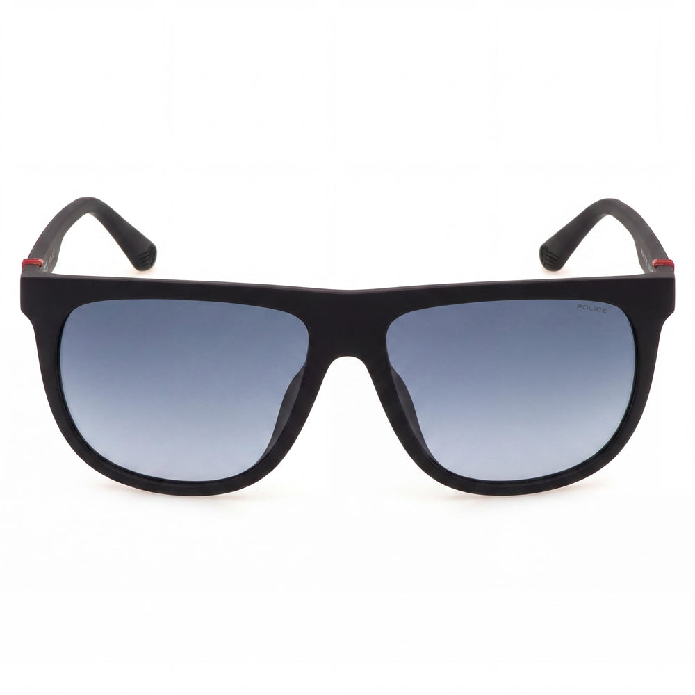Gafas de sol Police Casual para hombre, inyectadas, sanblasteadas, doradas, azul mate, con lentes no polarizadas con degradado azul