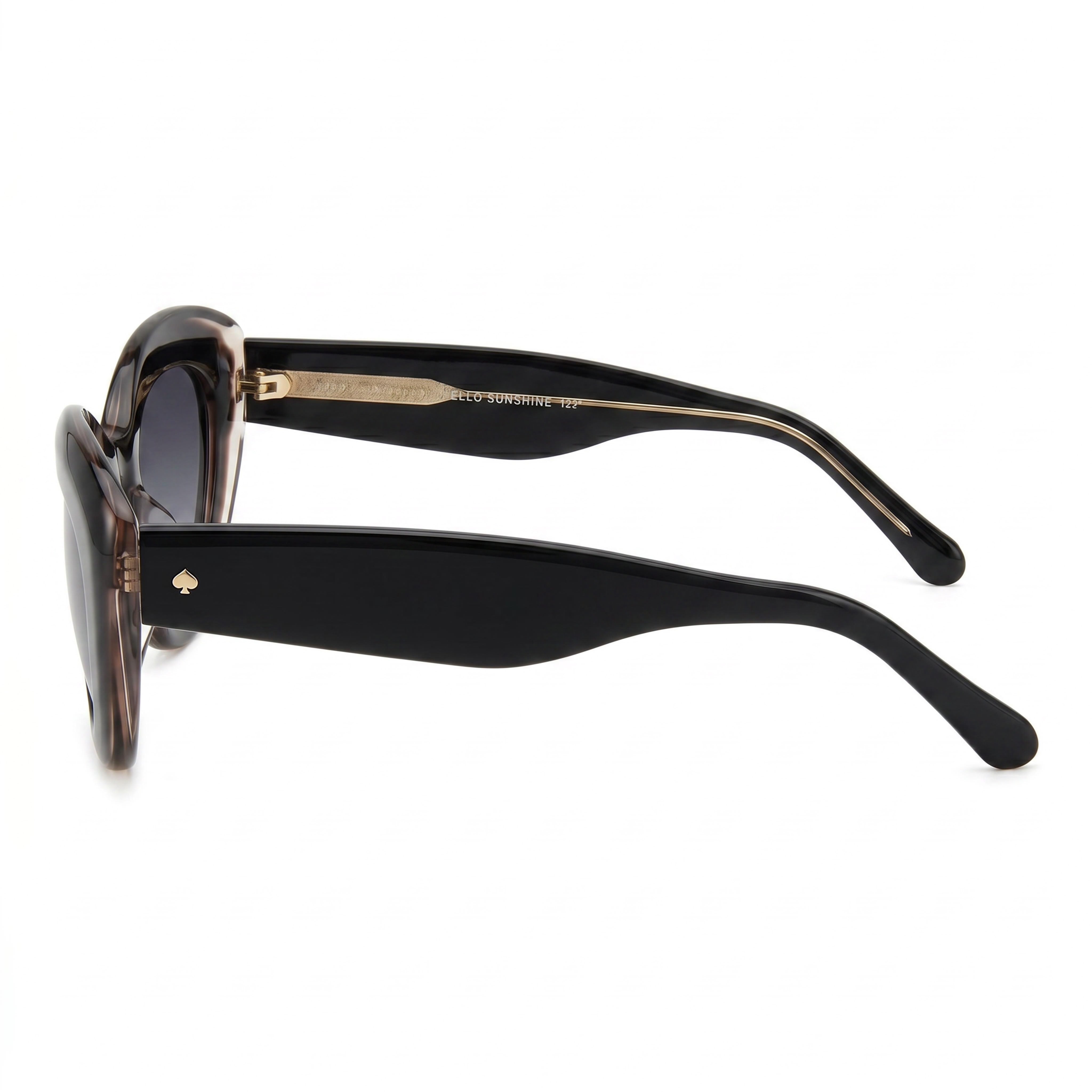 Gafas de sol de mujer kate spade new york casuales, montura de acetato negra y rosa, lentes grises oscuras degradadas no polarizadas de 55mm, Photo 3