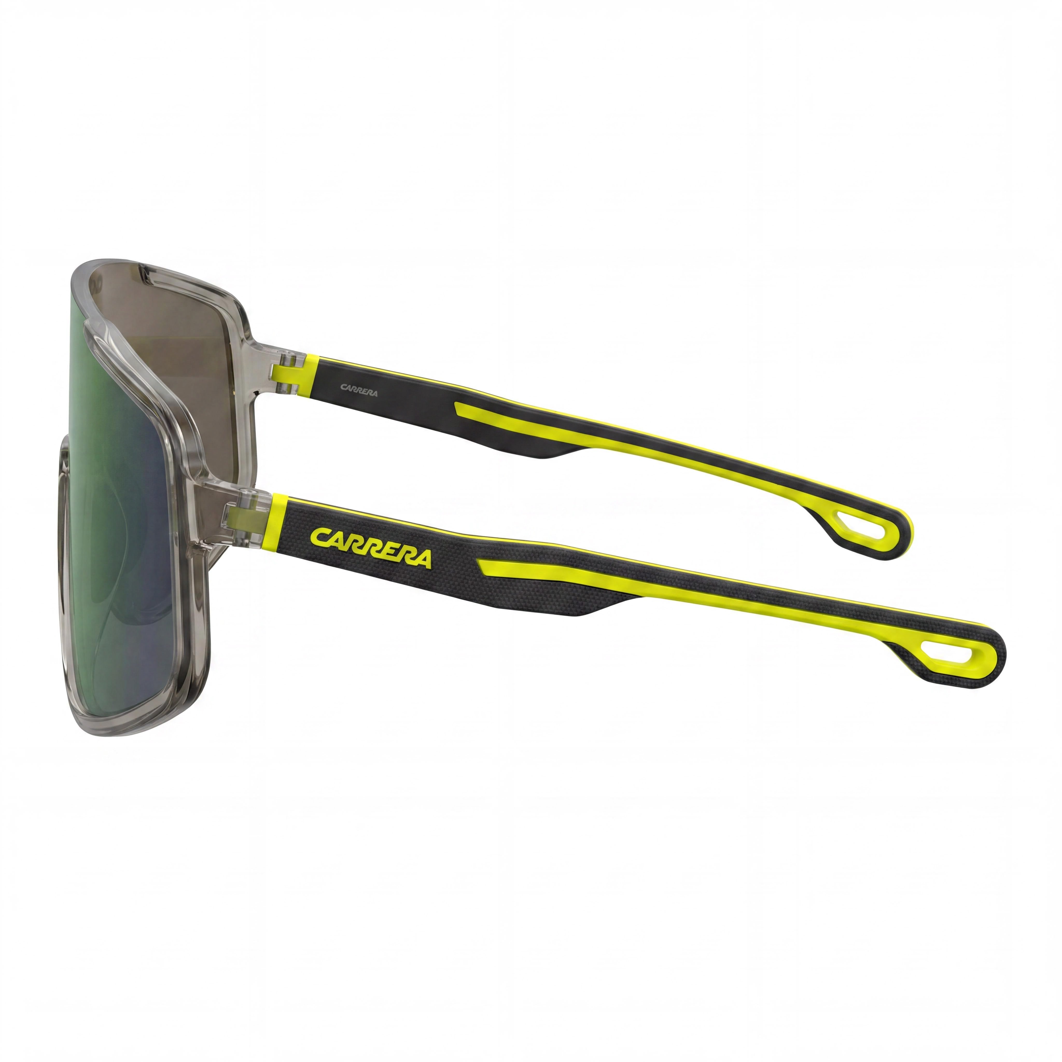 Carrera 4017/S Gafas de sol de plástico modernas para hombre, montura gris amarillo lente verde espejo, talla 99-1-135, Photo 3