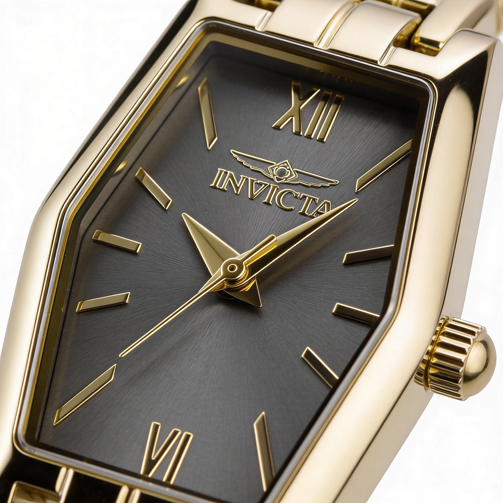 Reloj unisex Invicta Angel 49064 con movimiento de cuarzo y pulsera de acero inoxidable, esfera gris y caja de 20 mm.