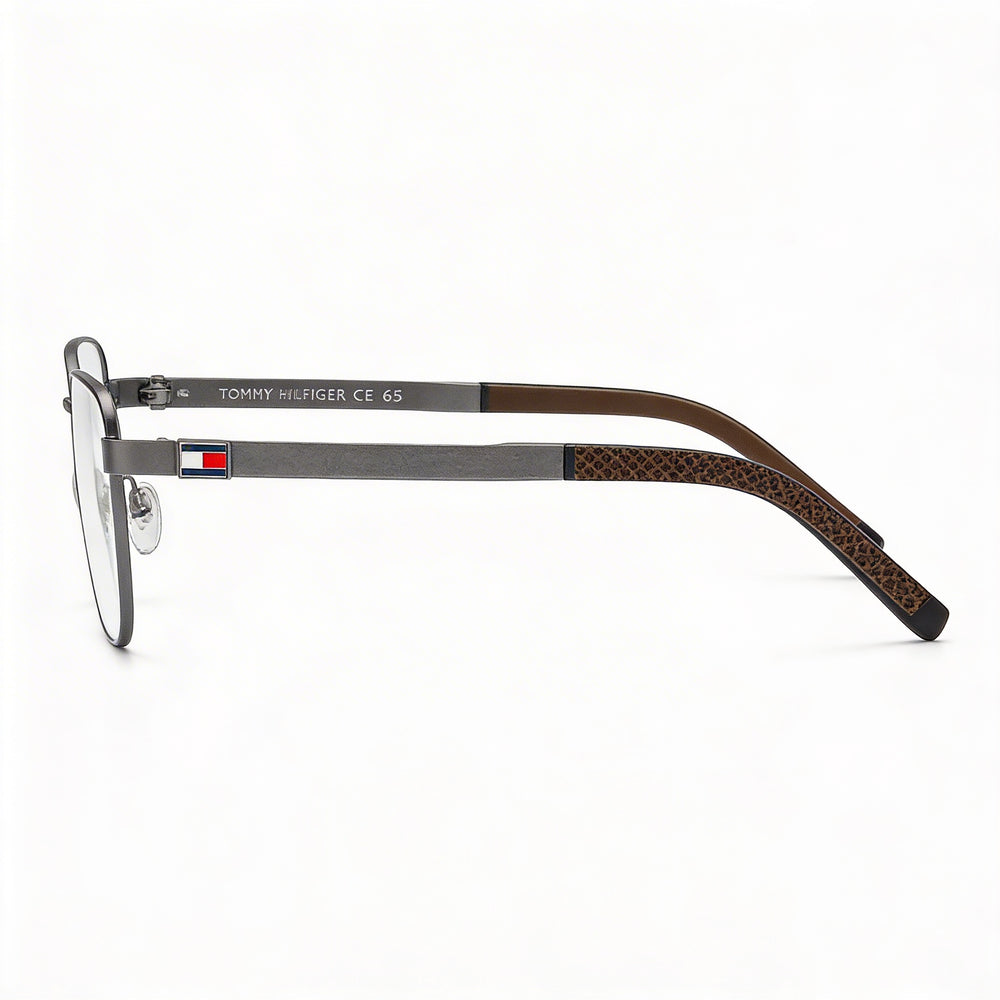 Tommy Hilfiger TH 1946 Gafas para hombre de aleación moderna Acero rutenio mate plateado transparente no polarizado 55 mm