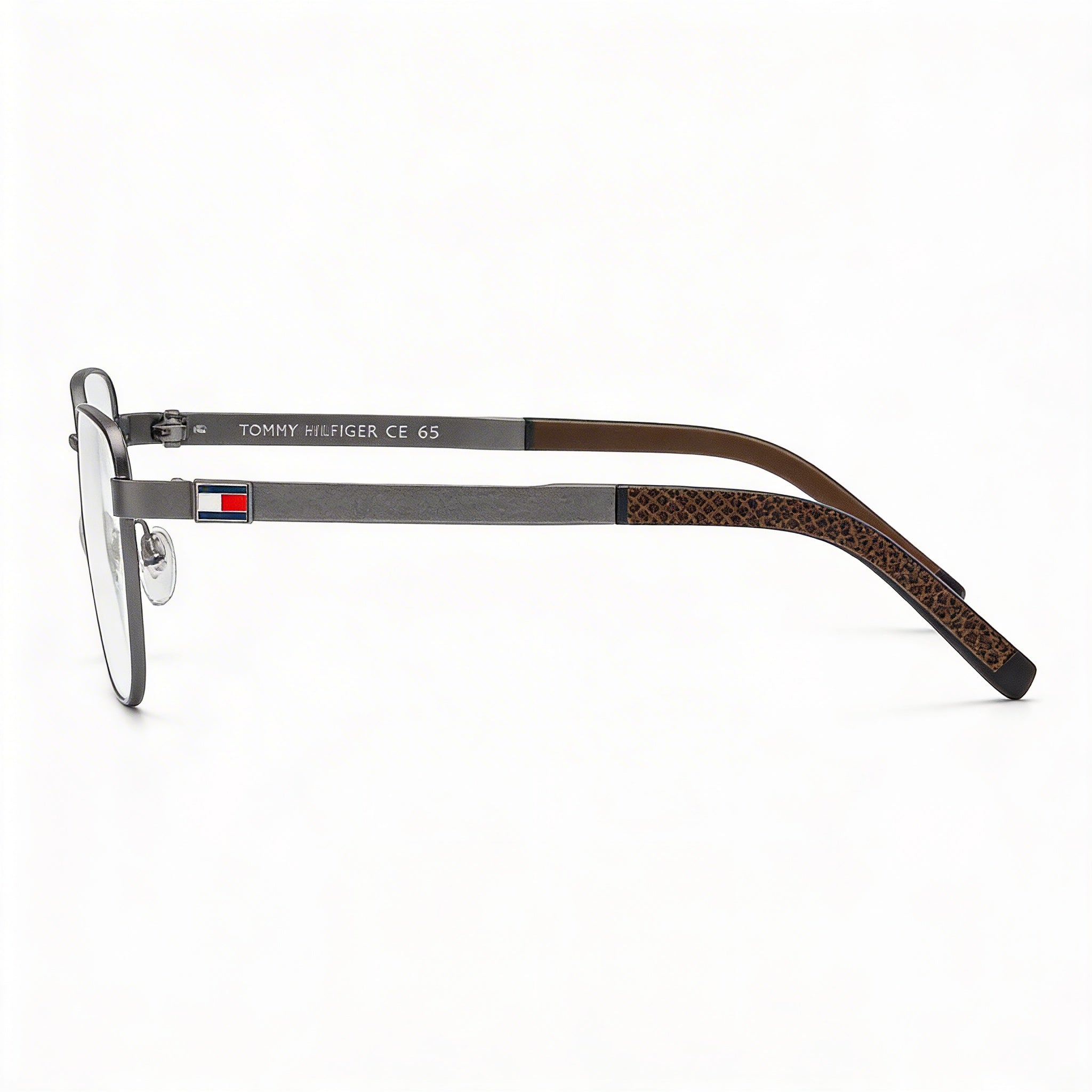 Tommy Hilfiger TH 1946 Men's Modern Alloy Steel Eyeglasses Matte Ruthenium Silver Clear Non-Polarized 55mm, Photo 3