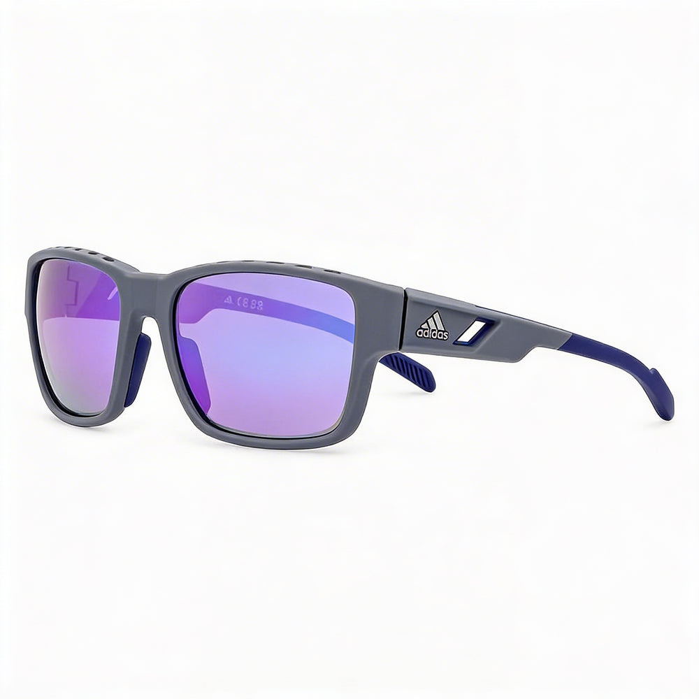 Adidas Sp0069 Men's Eyewear with Grey Gradient Violet Plastic Frame & UV Protected Violet Lenses (61mm)