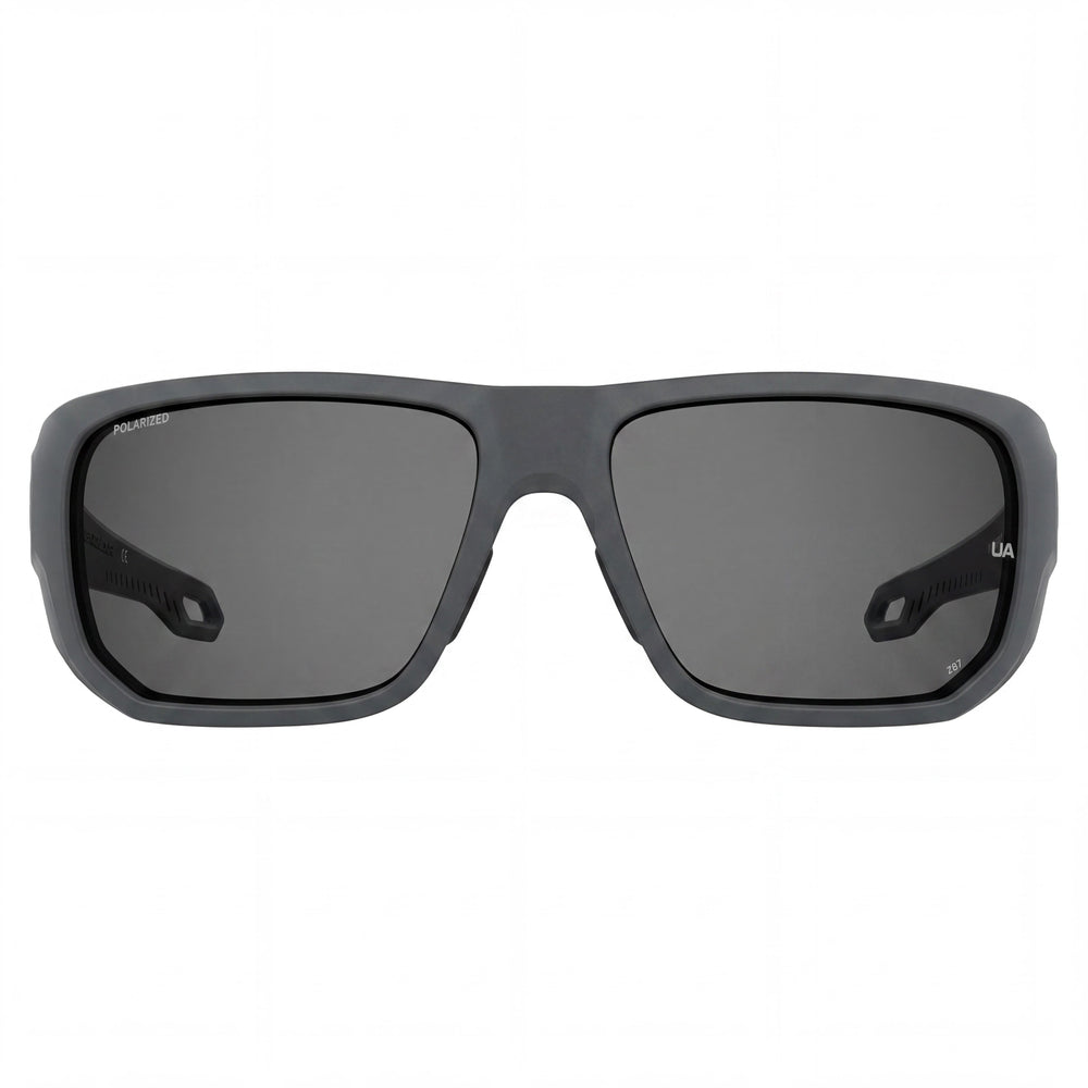 Gafas de sol Under Armour Ua Attack 2 unisex con montura de poliamida, protección UV polarizada, color gris mate, lentes grises 63-16-130