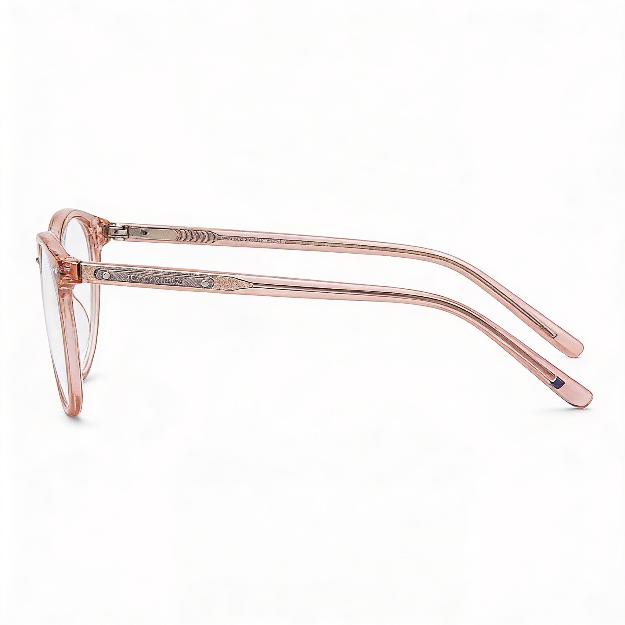Gafas de sol Tommy Hilfiger TH 1734 de acetato ovalado y acero inoxidable para mujer, montura rosa claro o gris, lente rosa claro de 50 mm, Photo 3