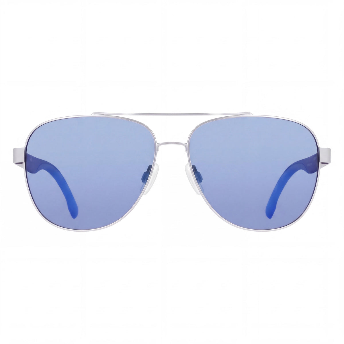 Nautica N107sp Men's Metal Pilot Sunglasses, Matte Silver Frame, Multicolor Lenses, 60mm, UV Protected, Photo 2