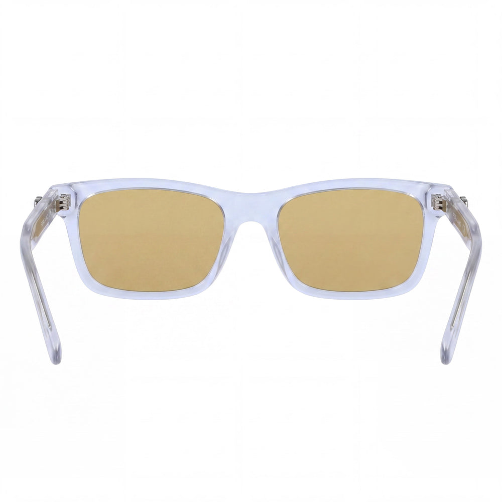 Gafas de sol rectangulares Ferragamo modernas unisex de acetato con montura gris transparente, protección UV 400 no polarizadas de 55 mm