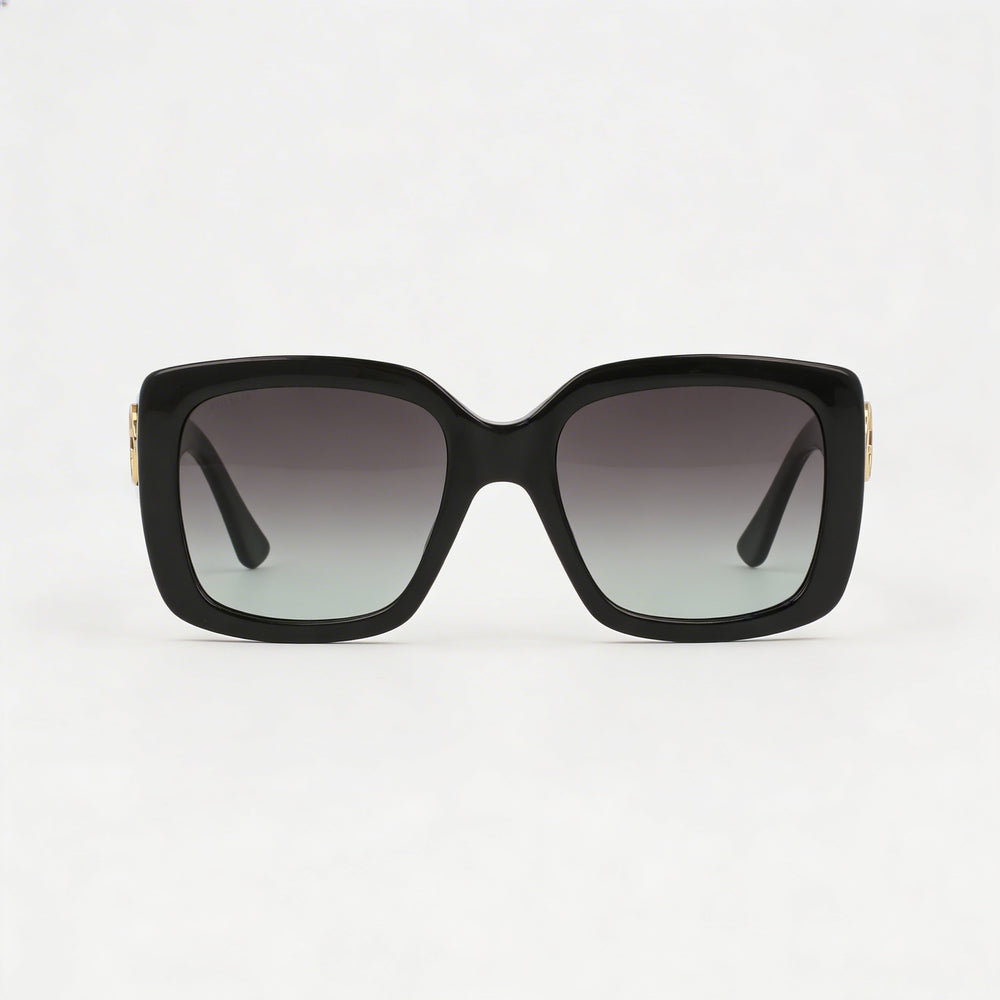 Gafas de sol Gucci Gg0141sn para mujer, cuadradas, de acetato negro, con degradado negro y gris, no polarizadas, 53 mm