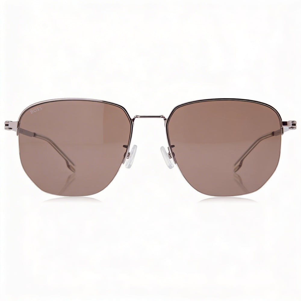 Hugo Boss Modern Style Unisex Ruthenium Stainless Steel Frame UV Protection Sunglasses 57mm