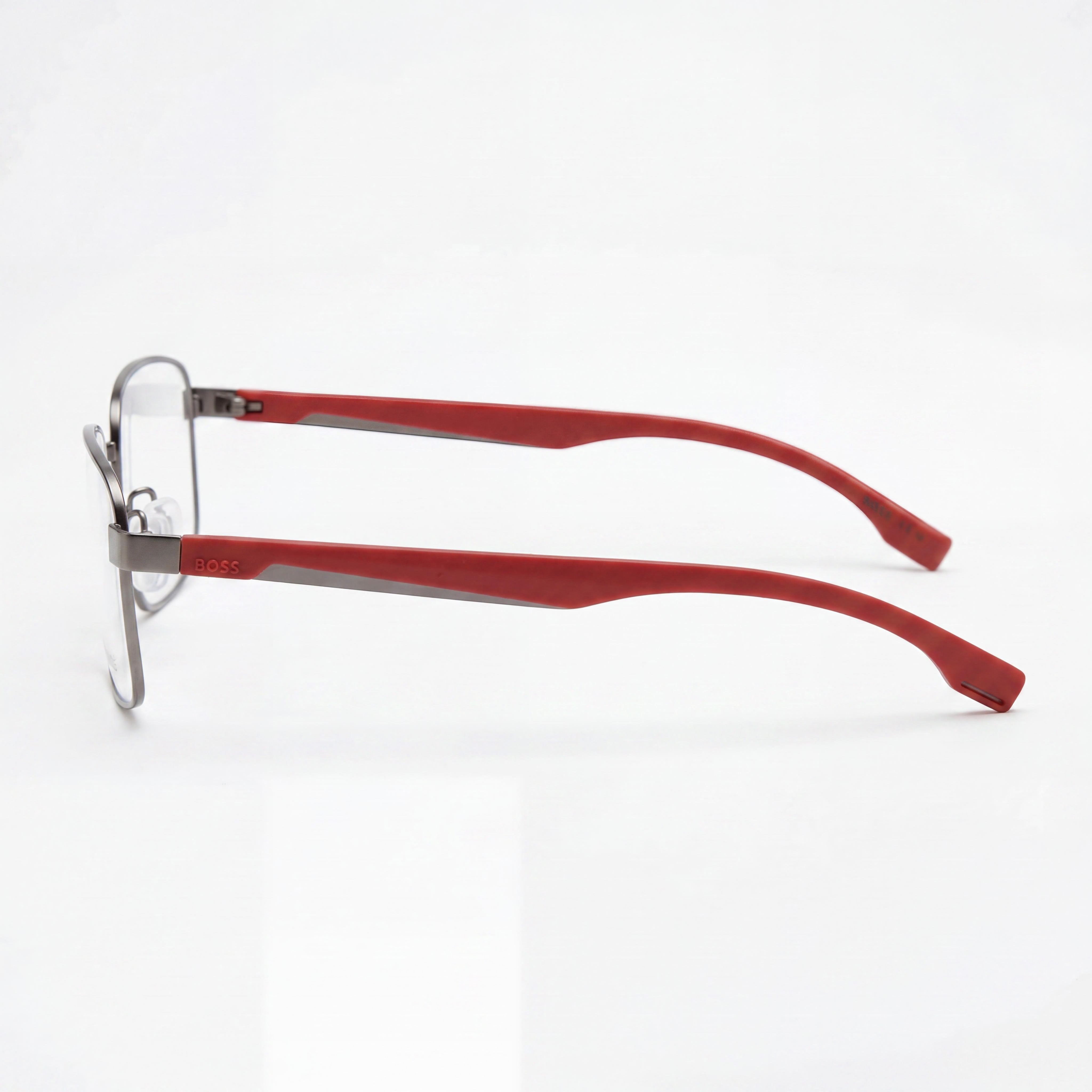 Montura de gafas rectangulares Hugo Boss, unisex, aleación de acero, rutenio oscuro mate, 38 mm de ancho de lente, Photo 2