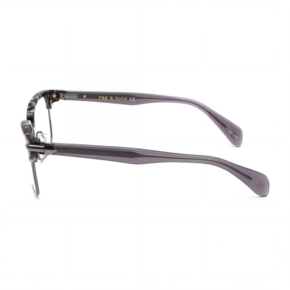 rag & bone Casual Men's Metal Frame Black Grey Havana Eyewear with Transparent Lenses 51-18-140