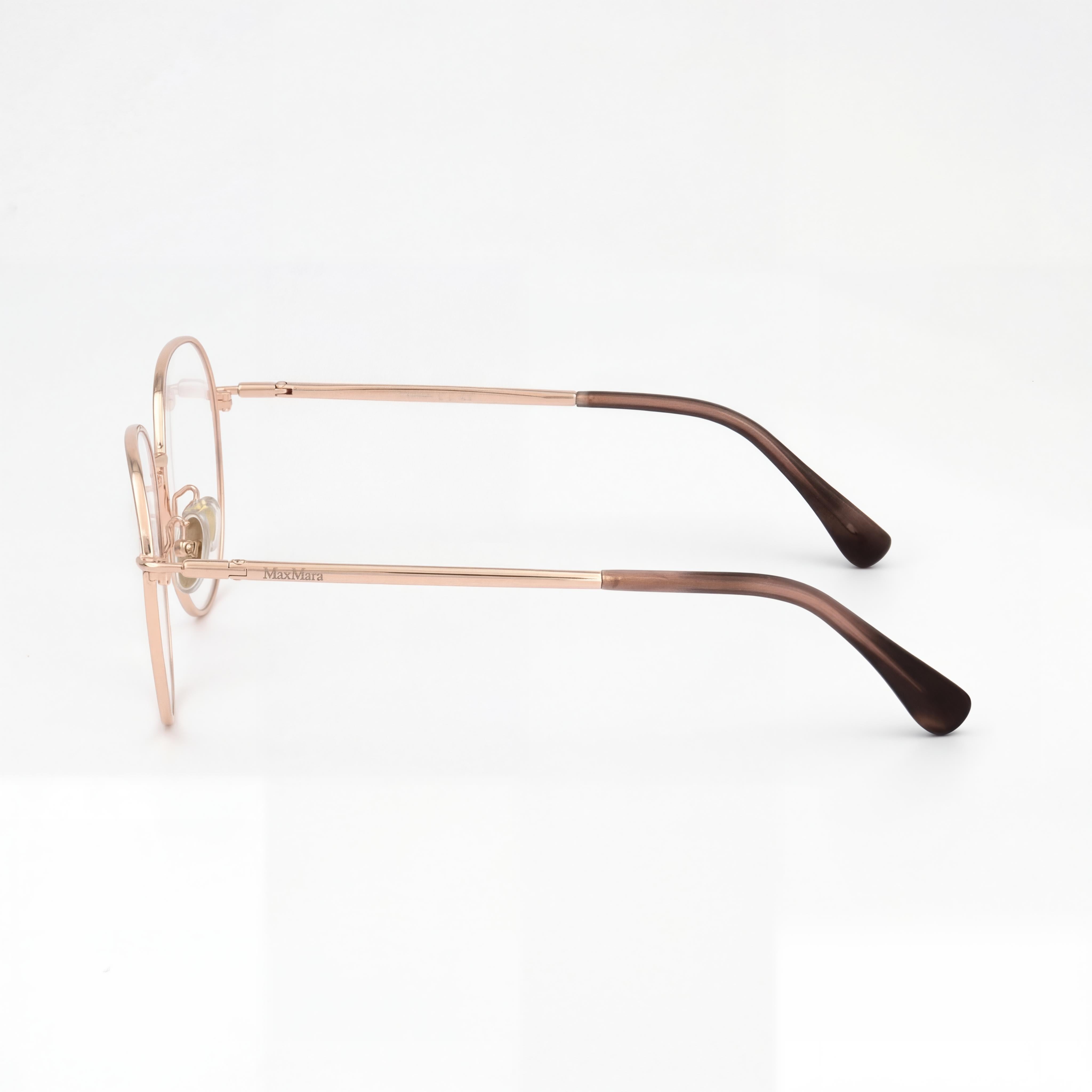 Gafas de mujer MaxMara MM5099-H estilo casual con montura metálica de color oro rosado y rosa de 54mm, Photo 2