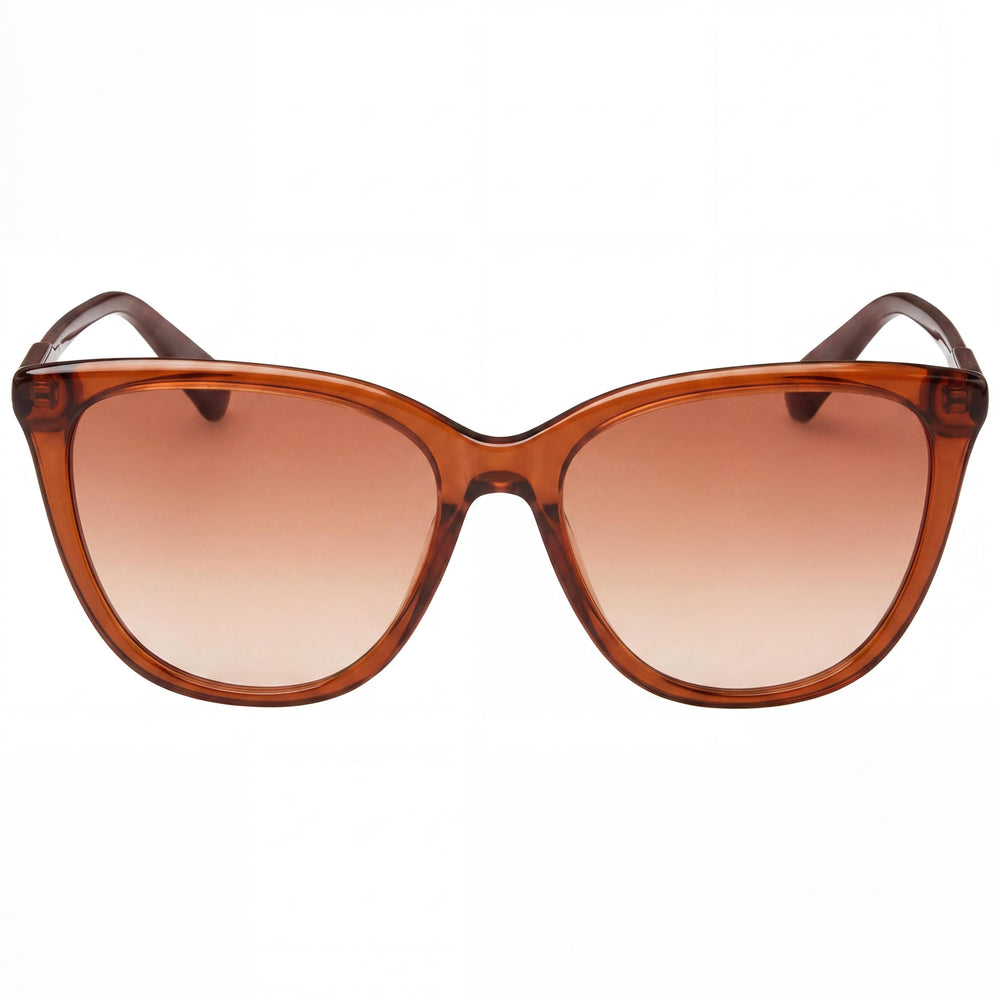 Gafas de sol Longchamp Lo718s de acetato para mujer, montura marrón, lentes de policarbonato marrón, 56 mm