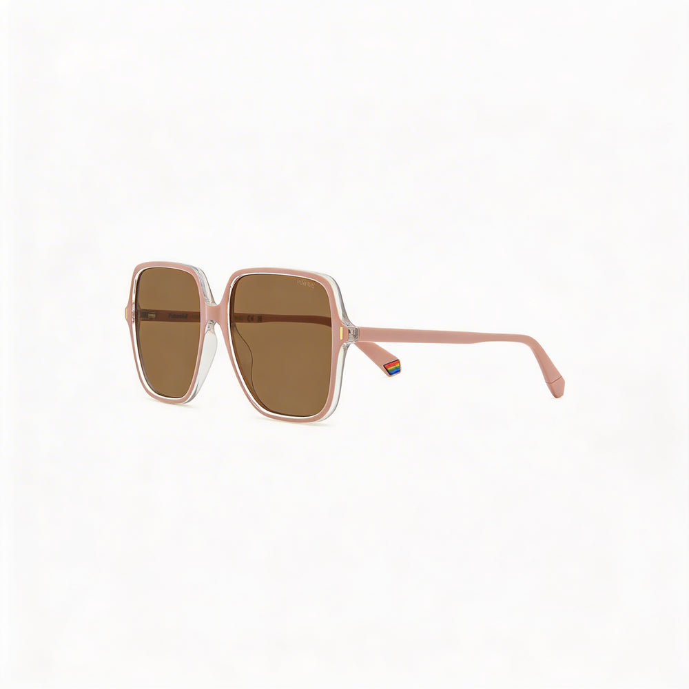 Gafas de sol Polaroid informales para mujer, color rosa, de POLICARBONATO ECOLÓGICO, polarizadas, alta protección UV, lentes de bronce, 56 mm